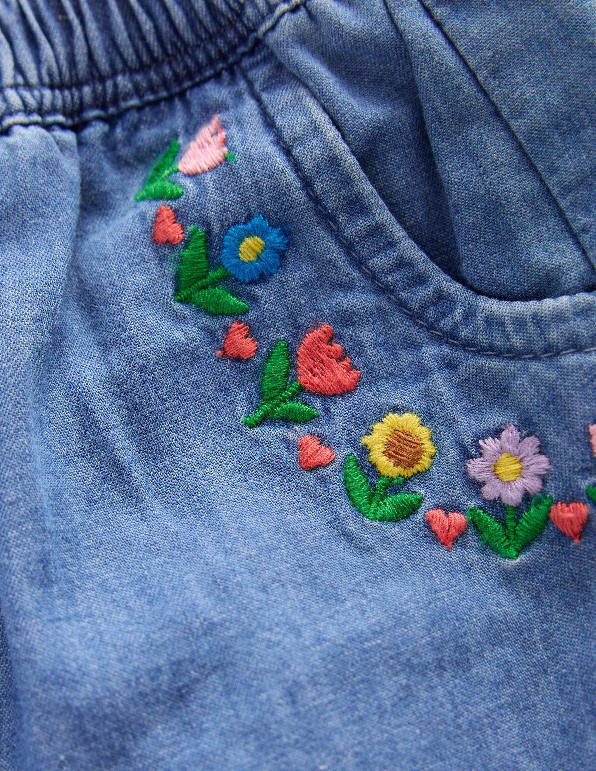 Embroidered Pull-on Trouser-Embroidered Denim - Image 3