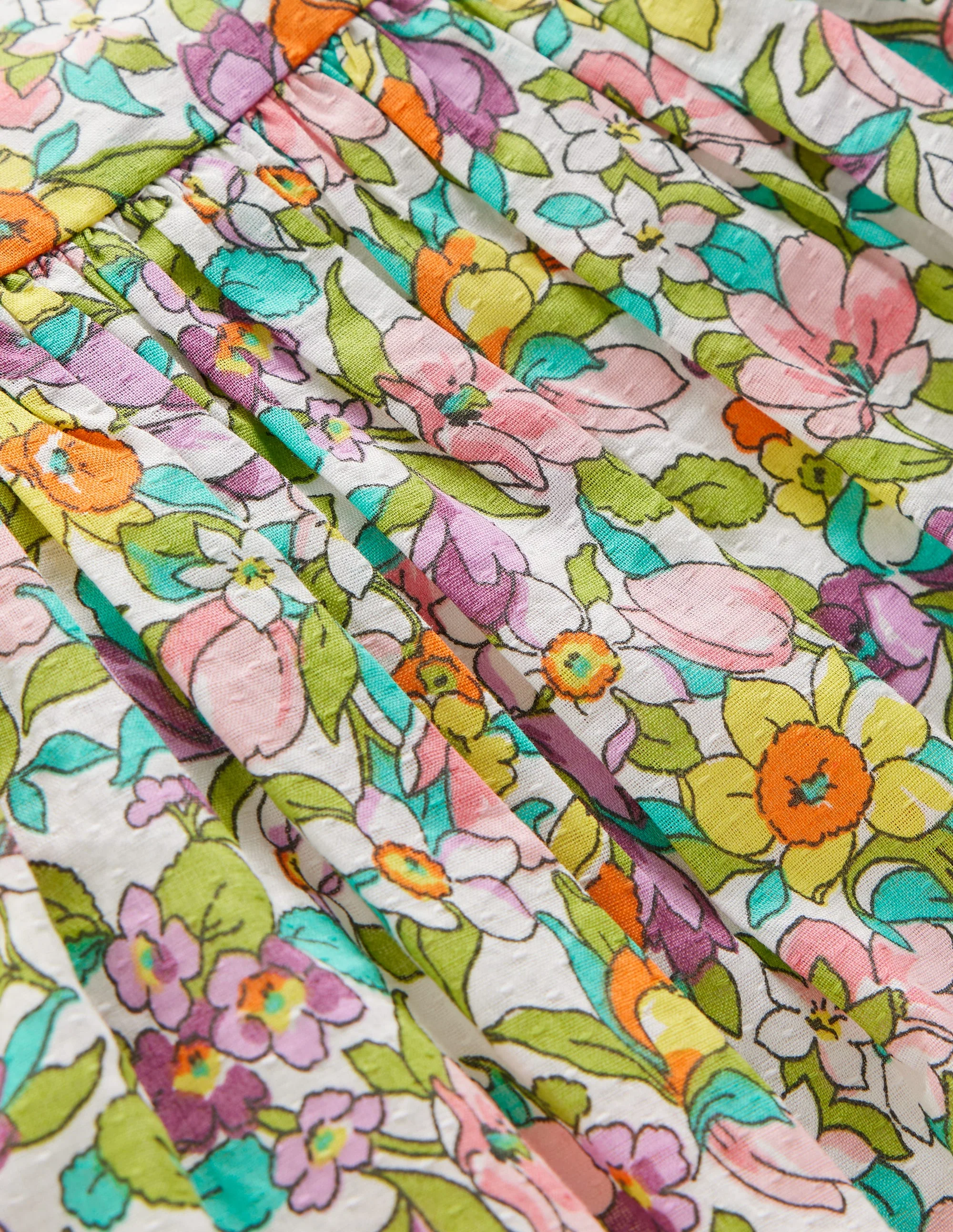 Gathered Woven Dress-Multi Florabunda - Image 3