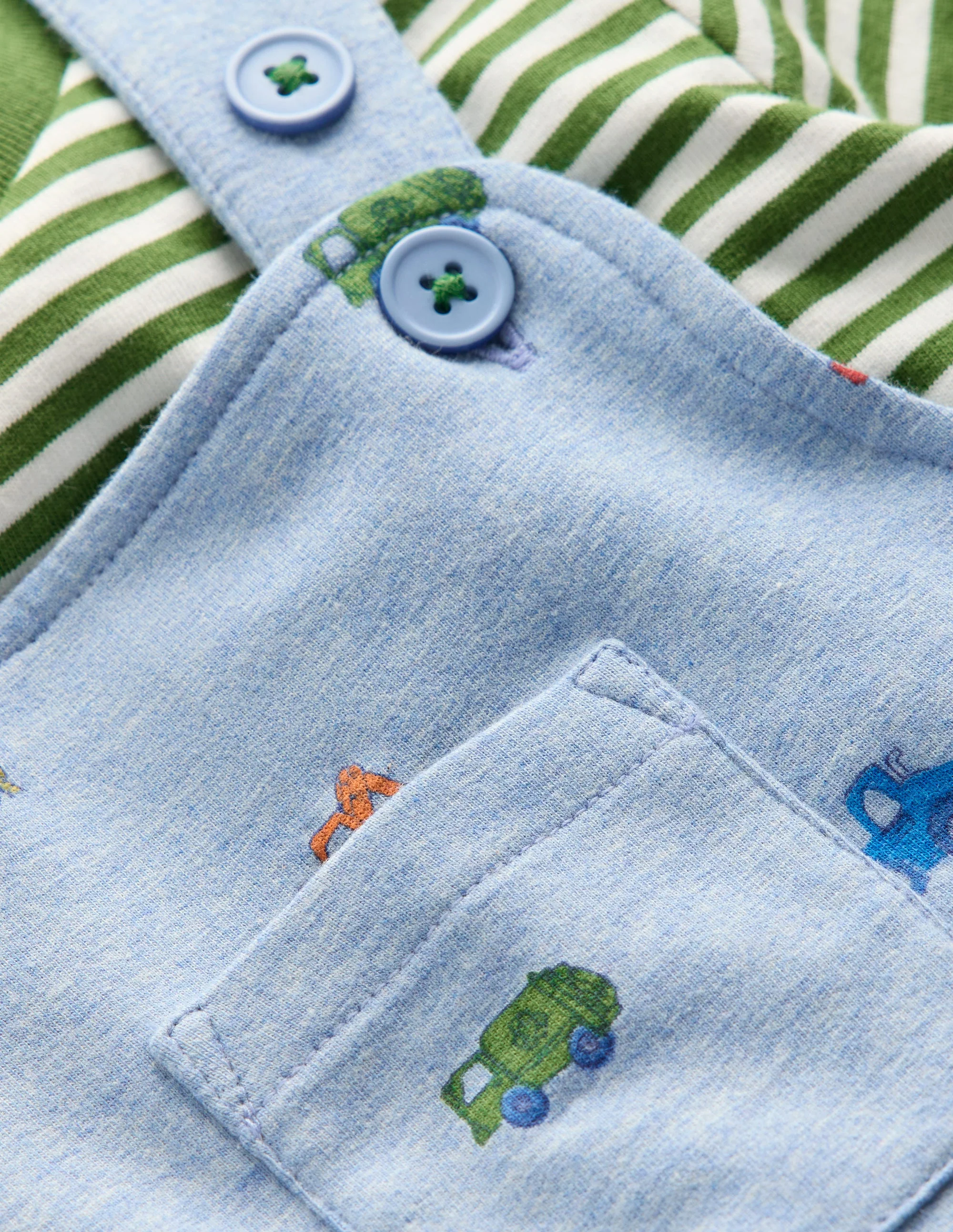 Jersey Dungaree Set-Blue Construction - Image 3