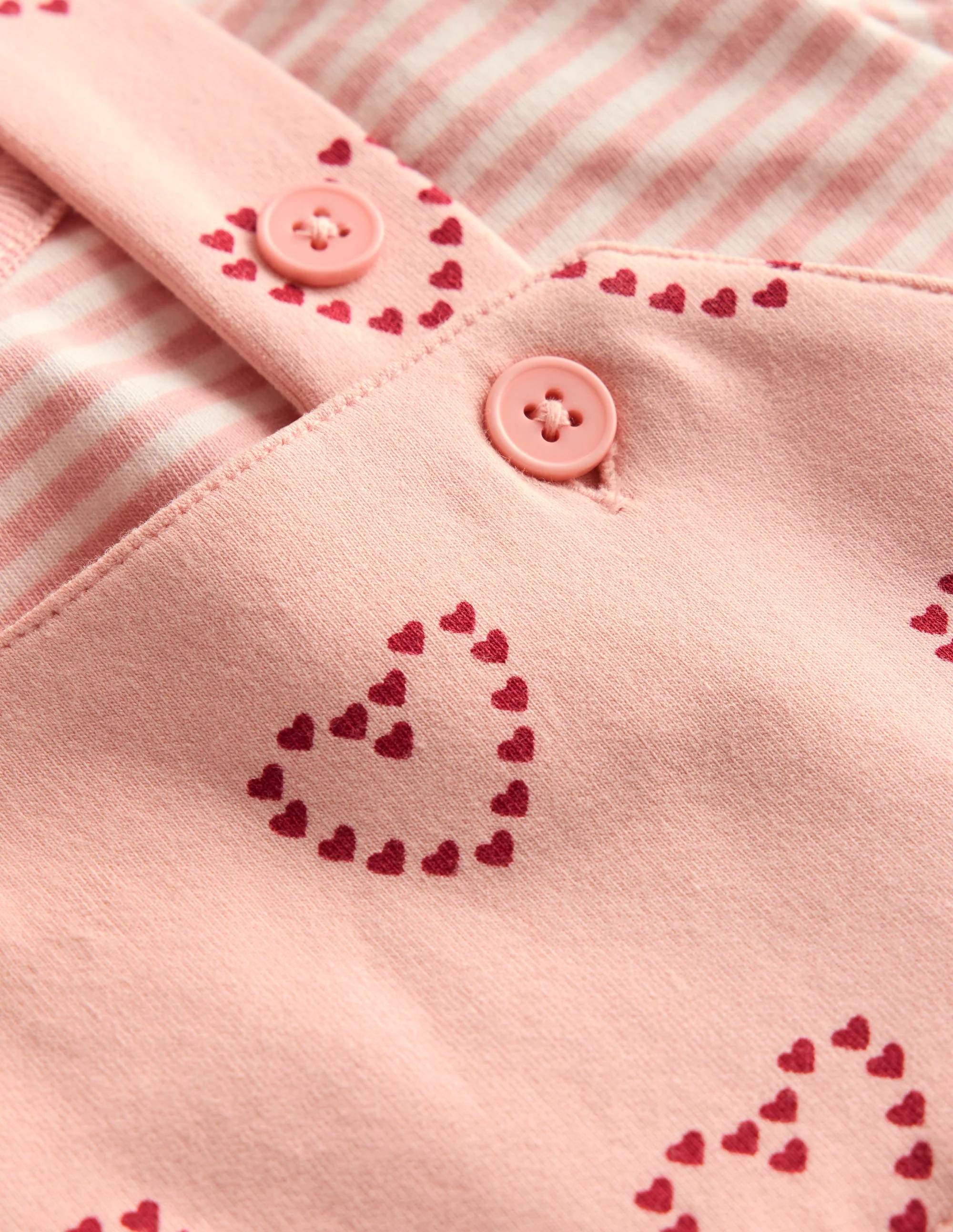 Jersey Dungaree Set-Pink Hearts - Image 3