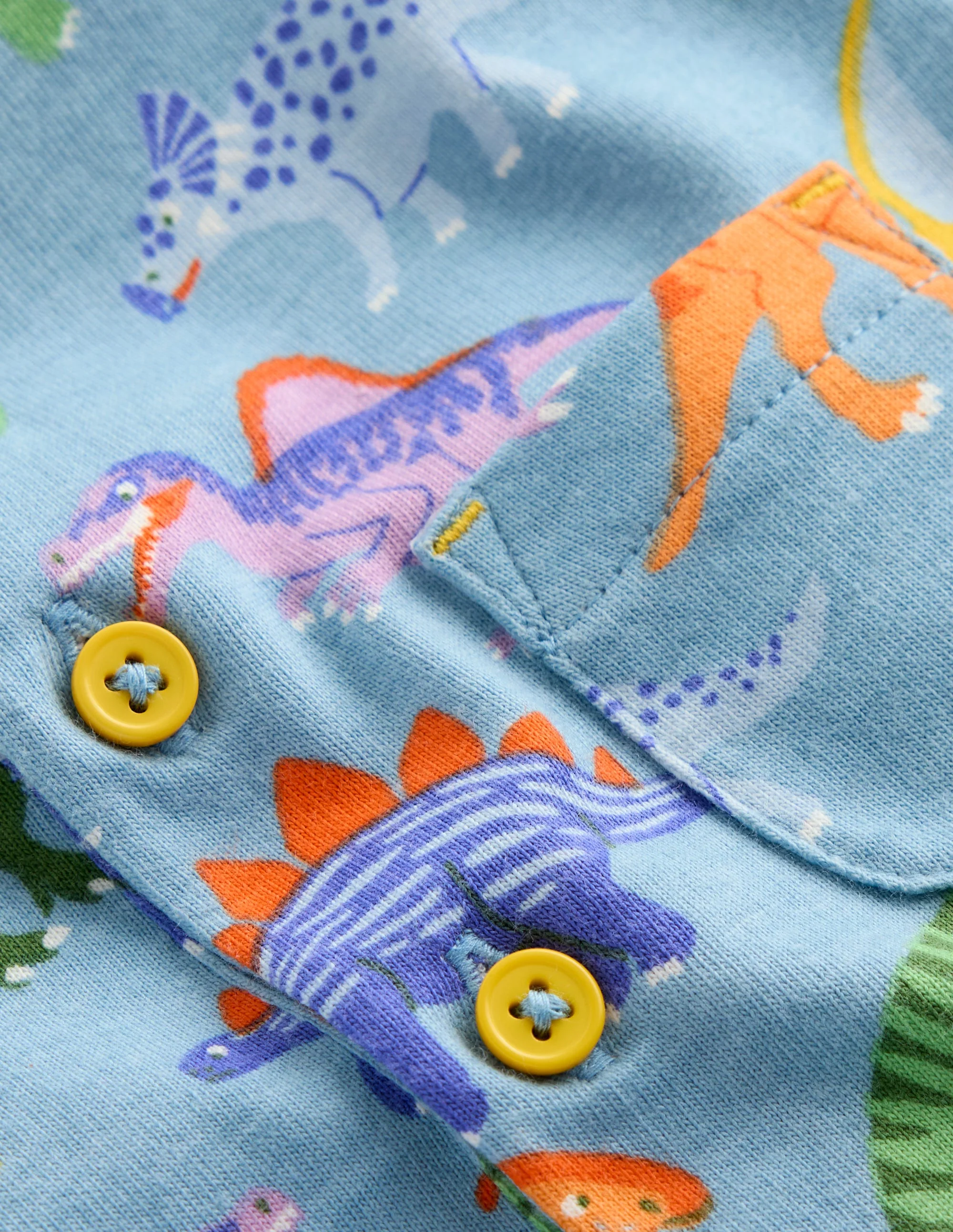Jersey Romper-Vintage Blue Dinosaurs - Image 3