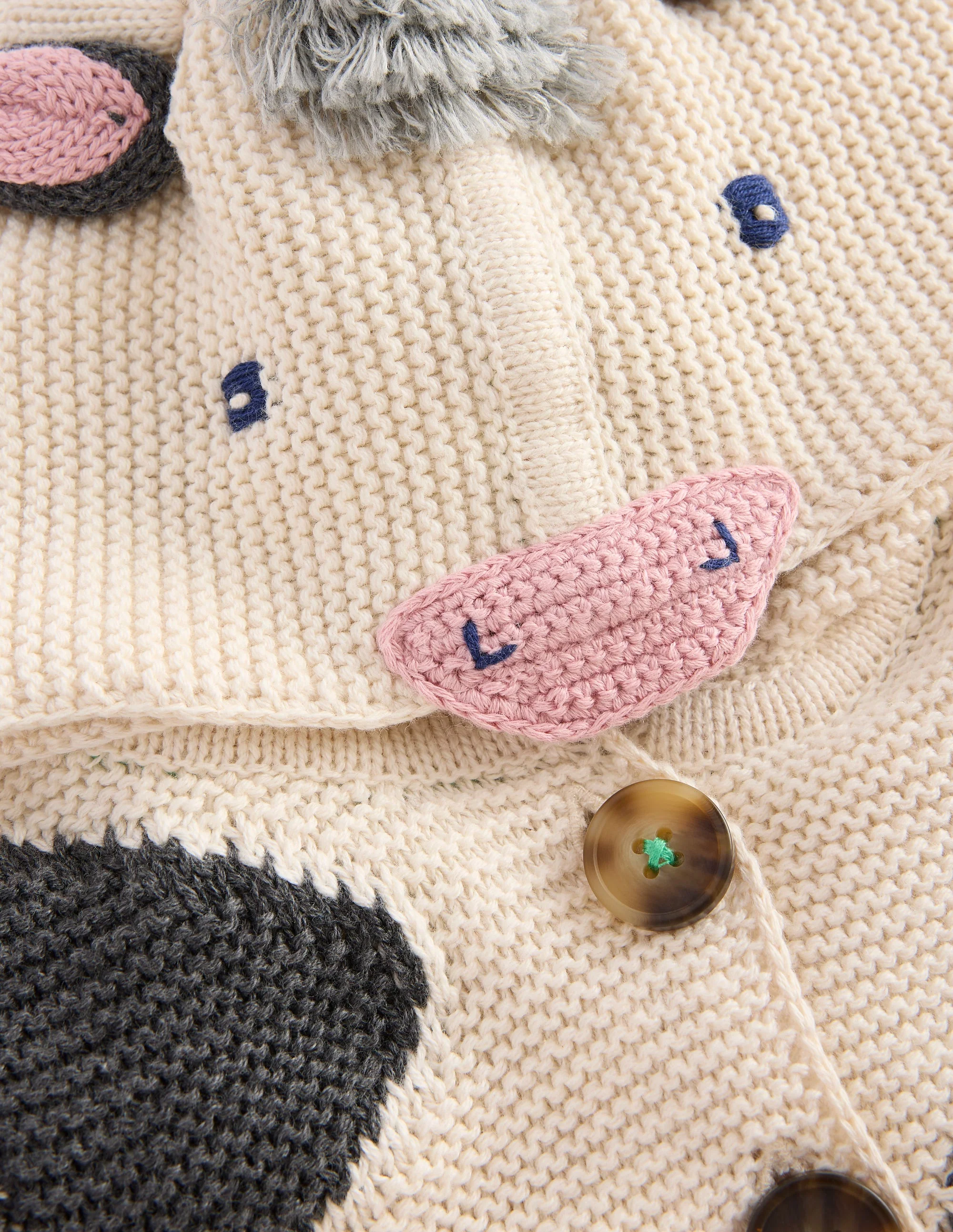 Novelty Cotton Knitted Jacket-Cow - Image 3