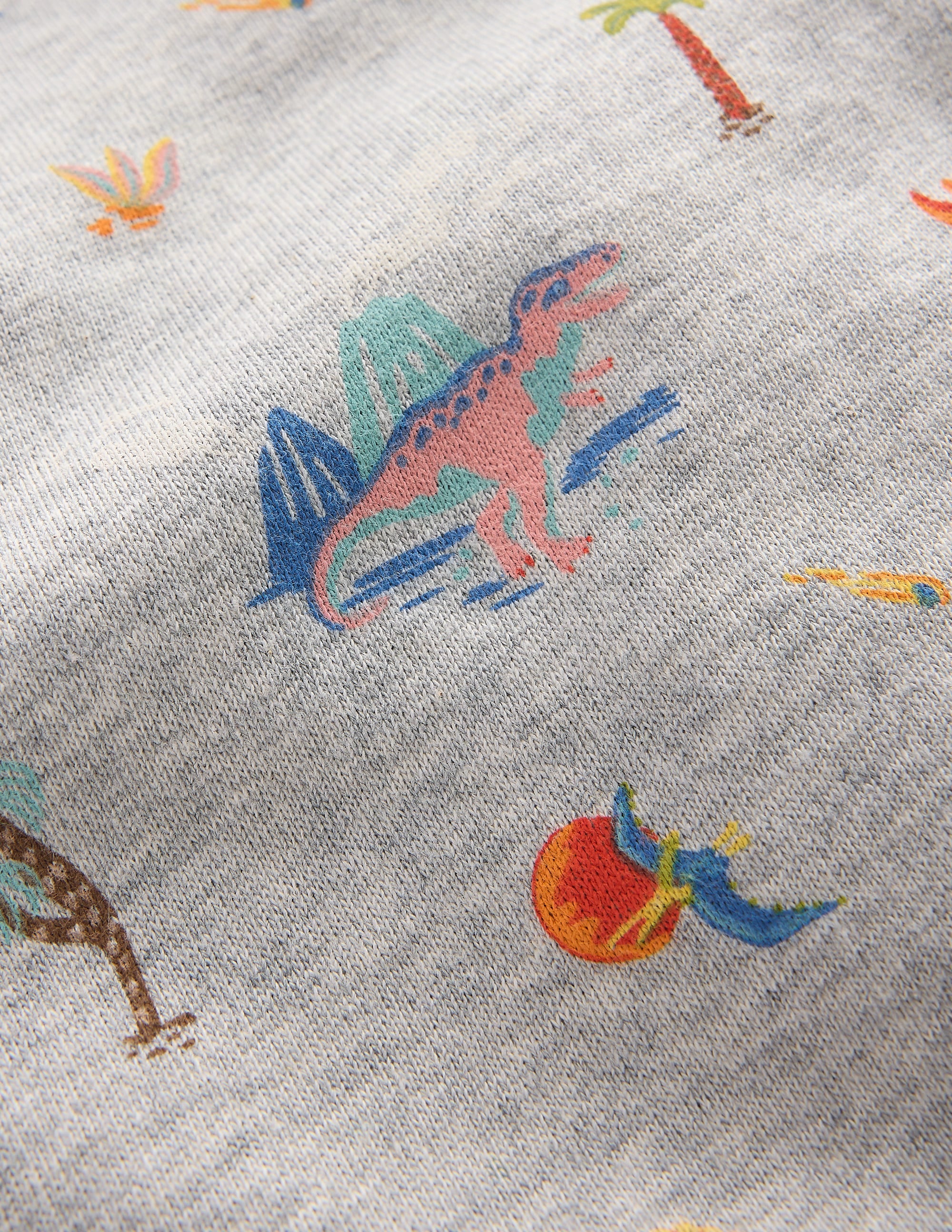 Printed Sweatshirt-Grey Marl Dinos - Image 3
