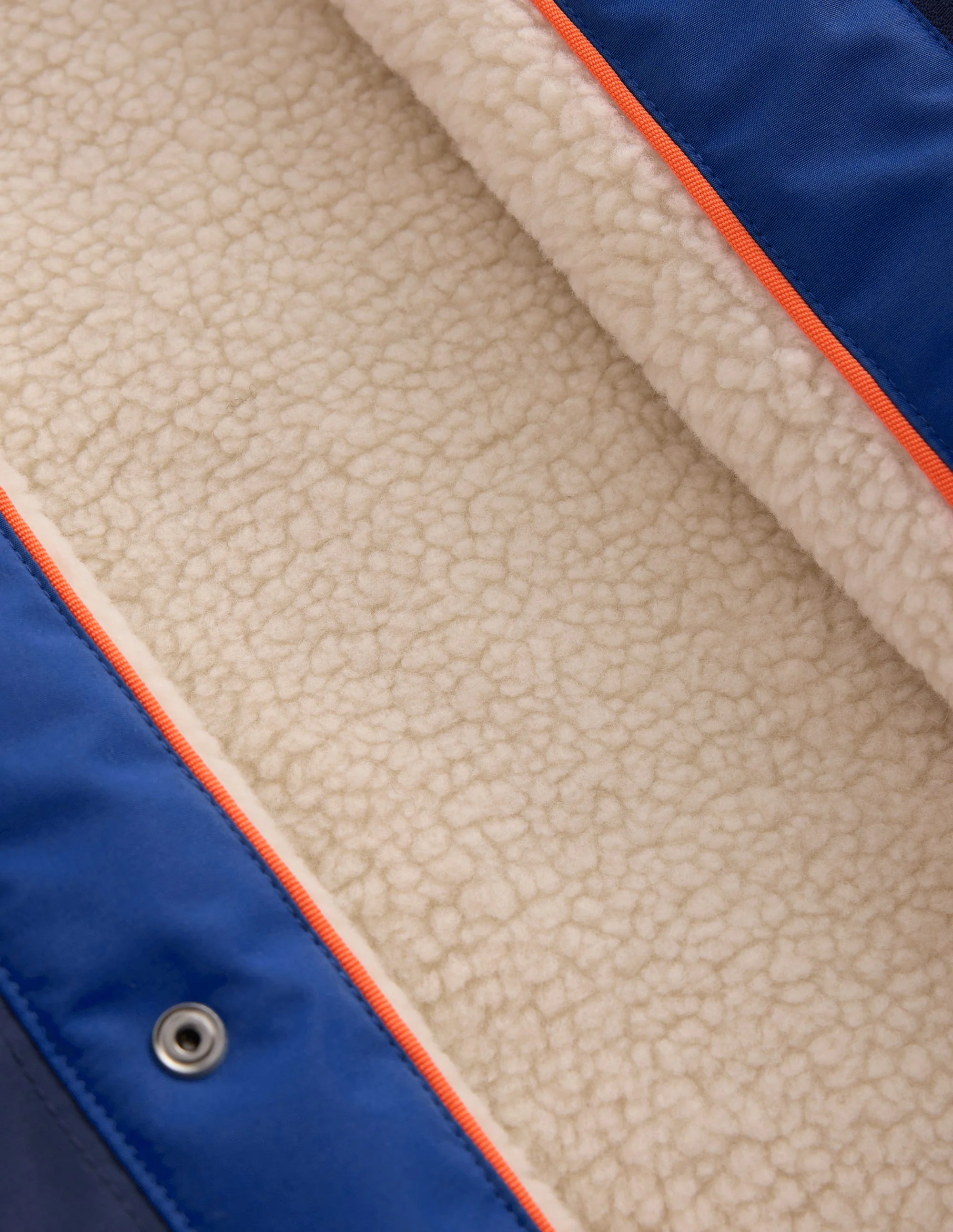 Boys Borg Lined Anorak-Orange Colour Block - Image 8