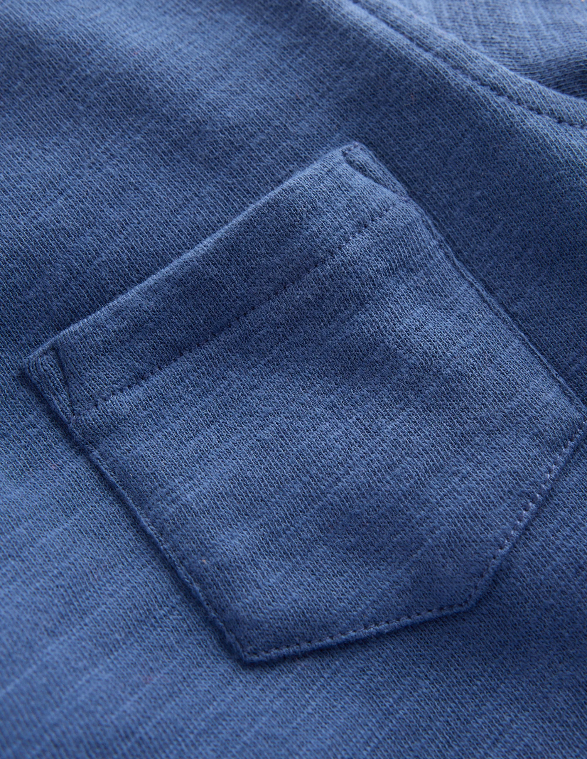 Cosy Mid-weight T-shirt-Denim Blue/ Emerald Night - Image 3