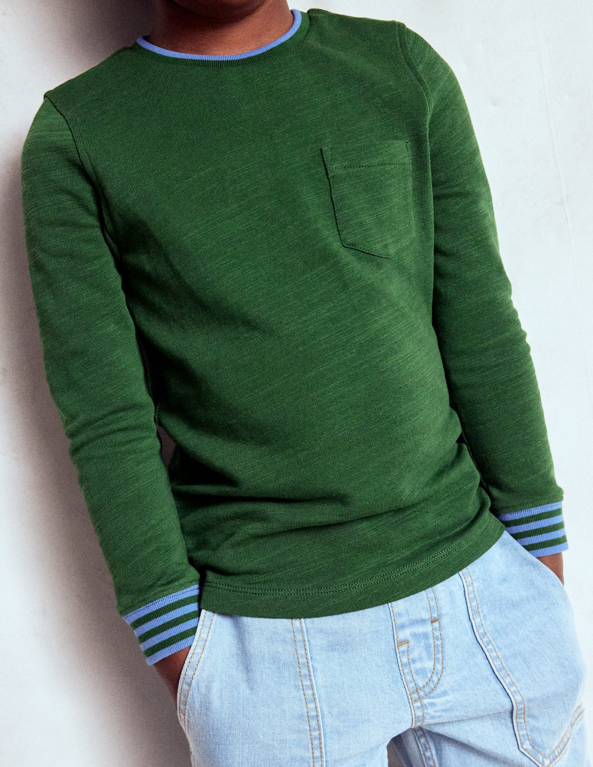 Cosy Mid-weight T-shirt-Pine Green - Image 3