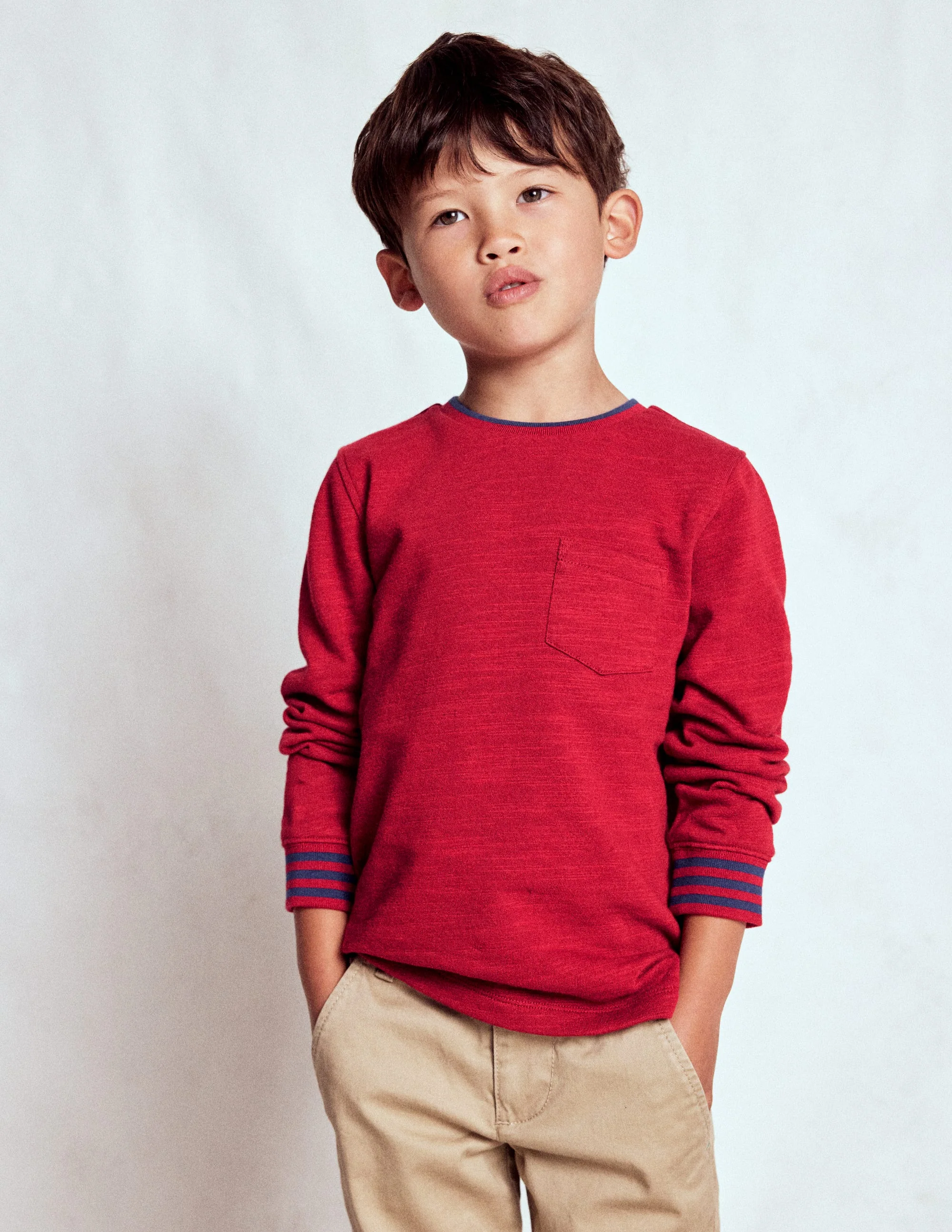 Cosy Mid-weight T-shirt-Red Liquorice/ Sapphire Blue - Image 3