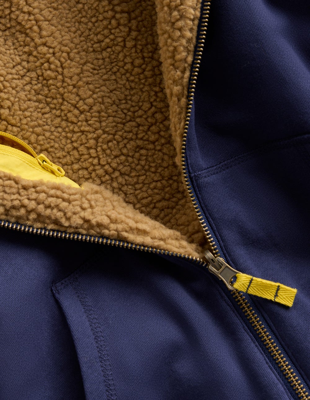 Reversible Borg Hoodie-College Navy - Image 3