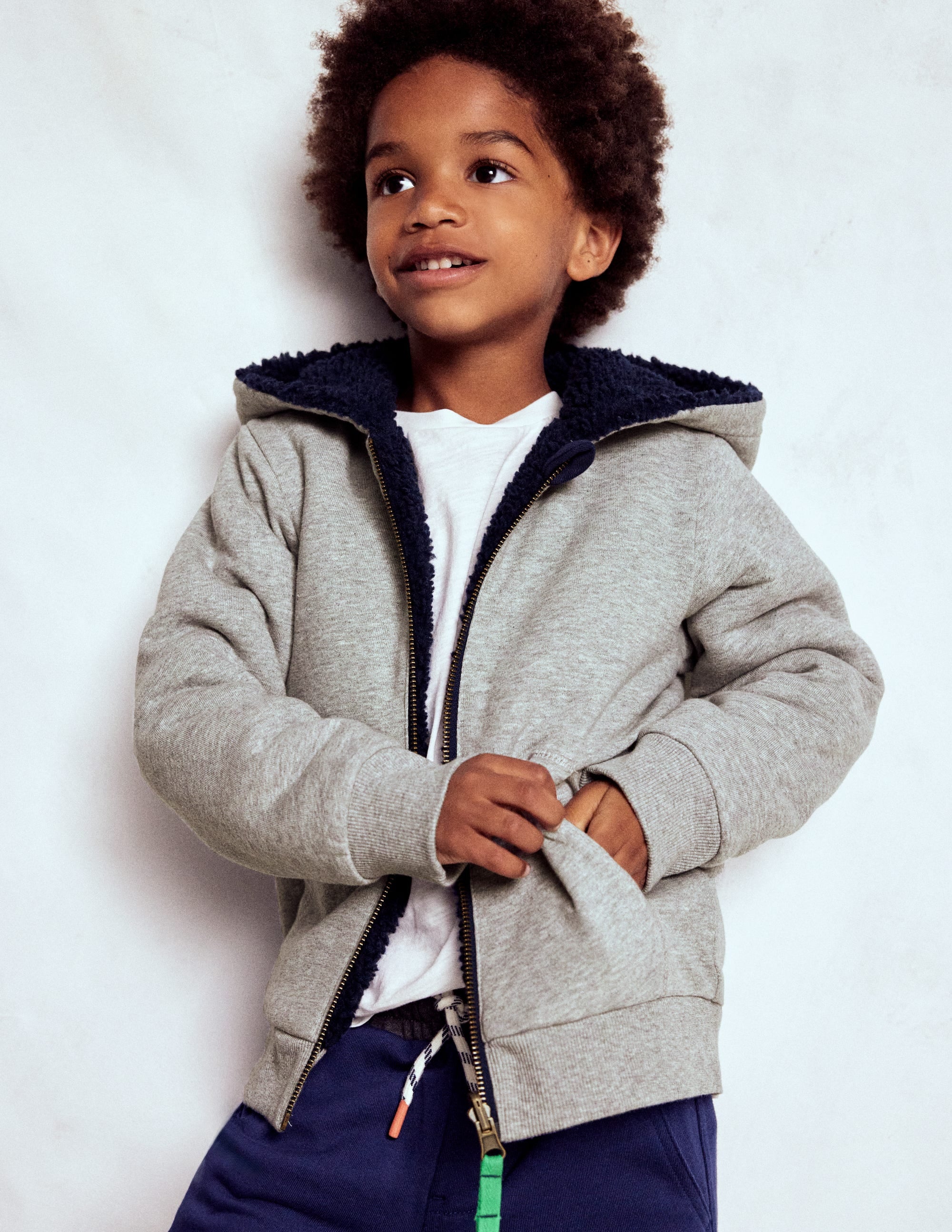 Reversible Borg Hoodie-Grey Marl - Image 3