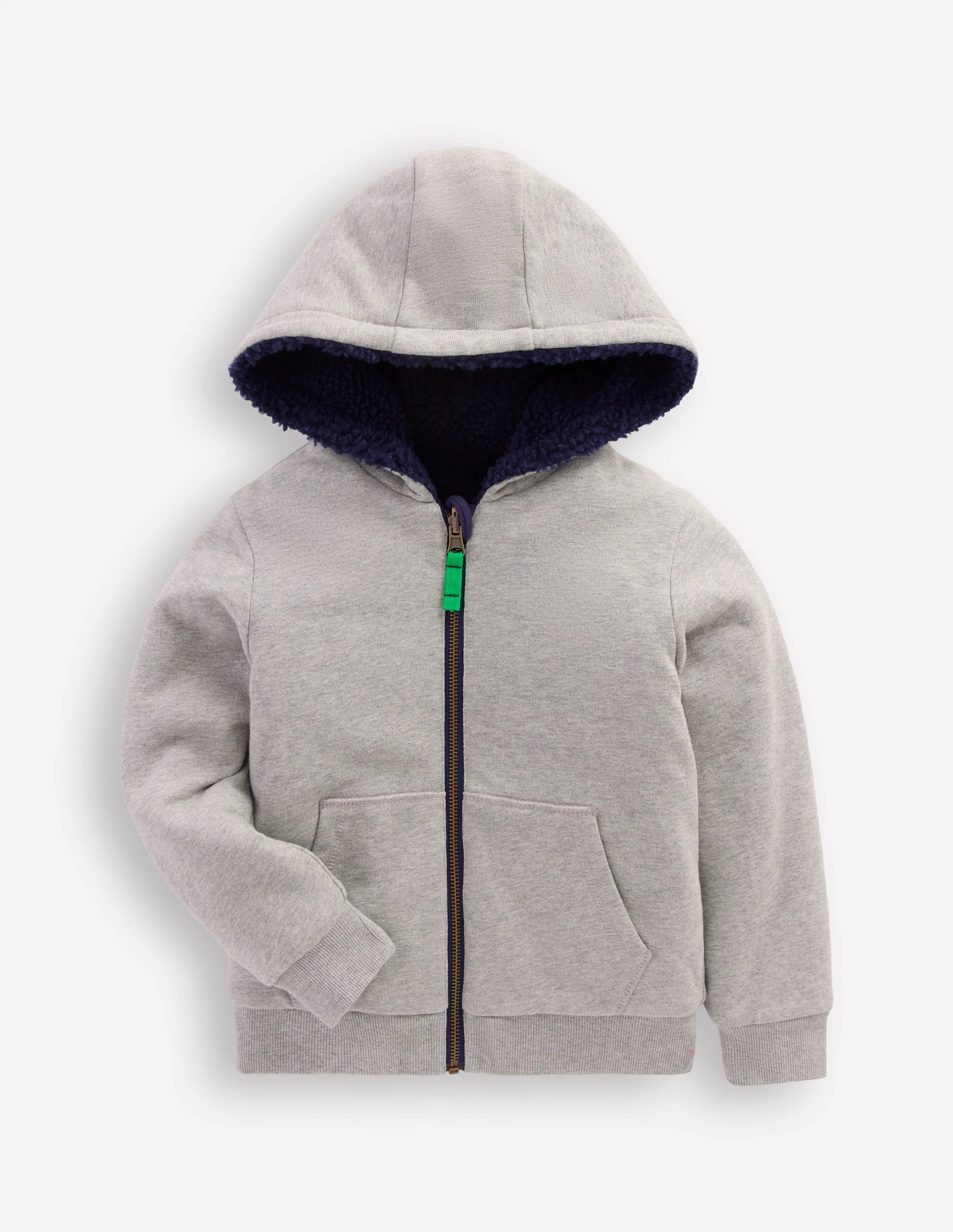 Reversible Borg Hoodie-Grey Marl - Image 4