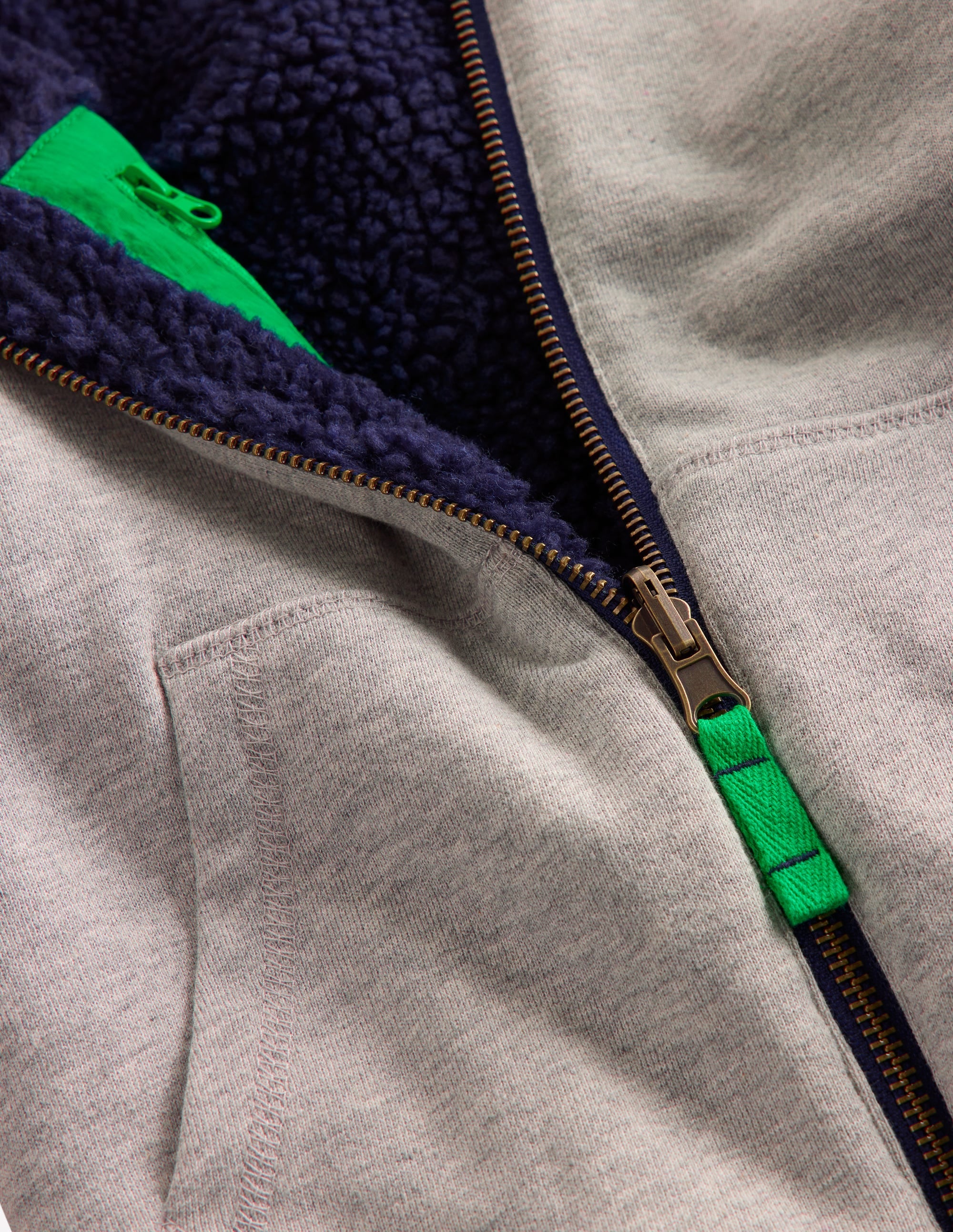 Reversible Borg Hoodie-Grey Marl - Image 6