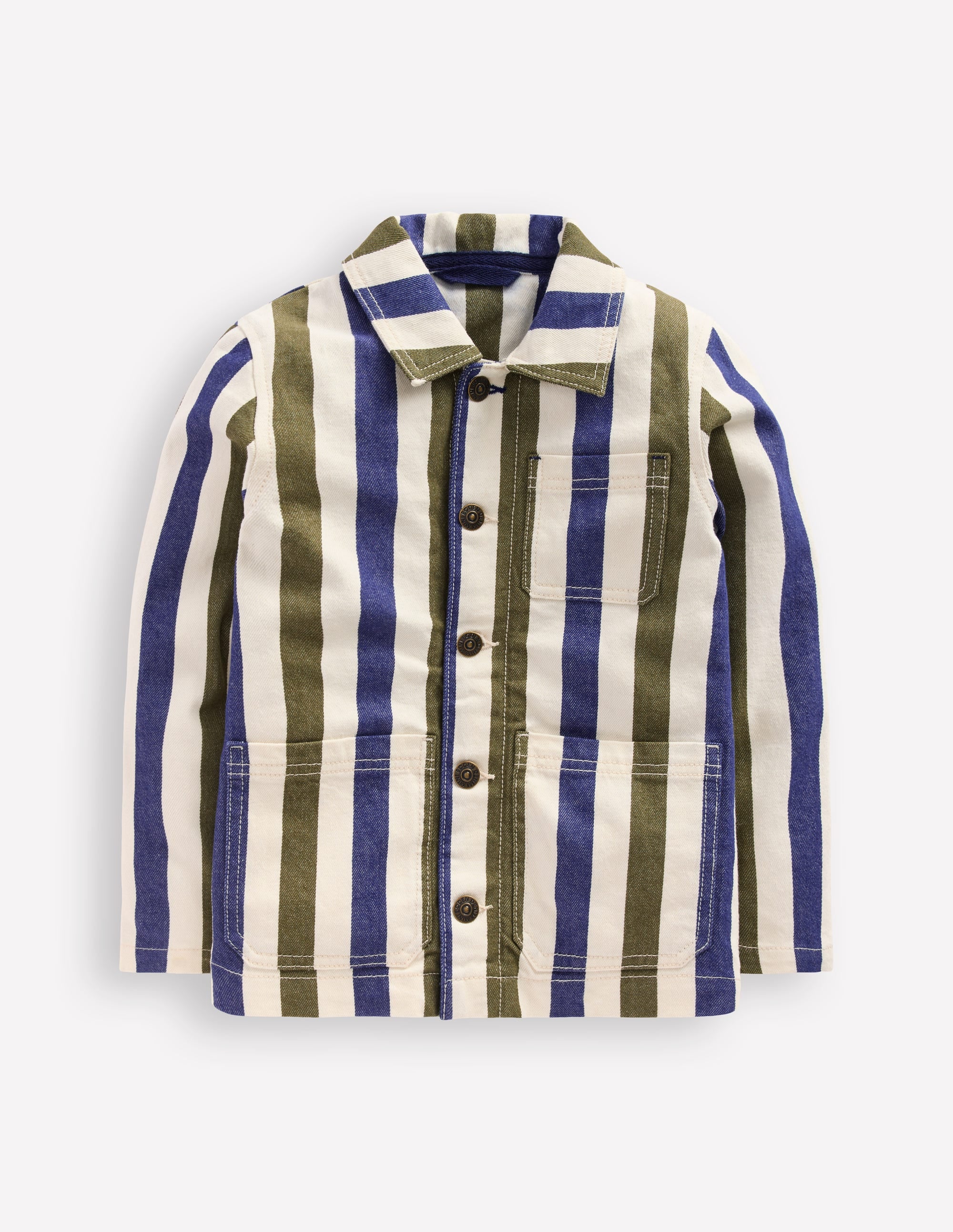 Twill Jacket-Blue and Green Stripe - Image 4