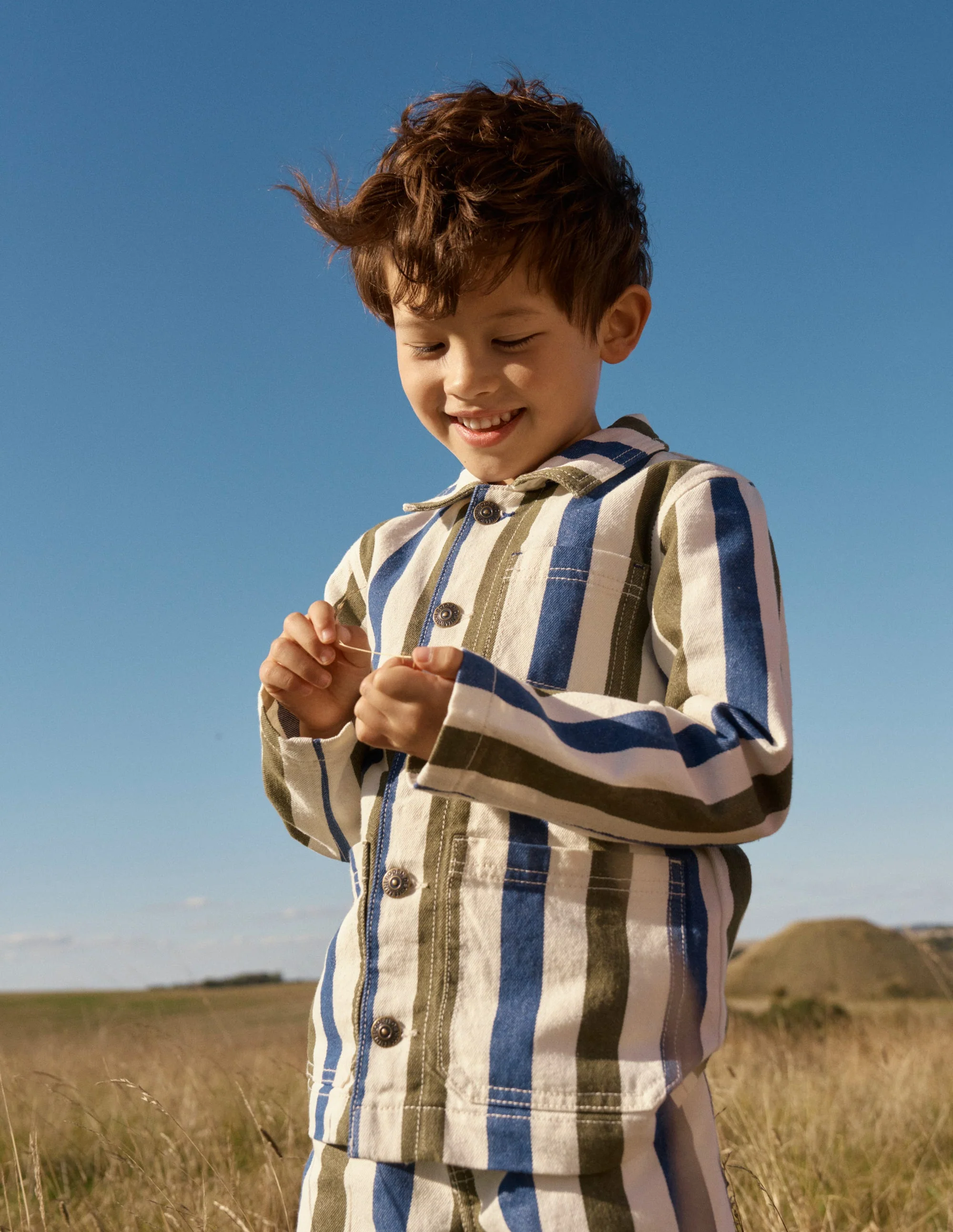 Twill Jacket-Blue and Green Stripe - Image 7