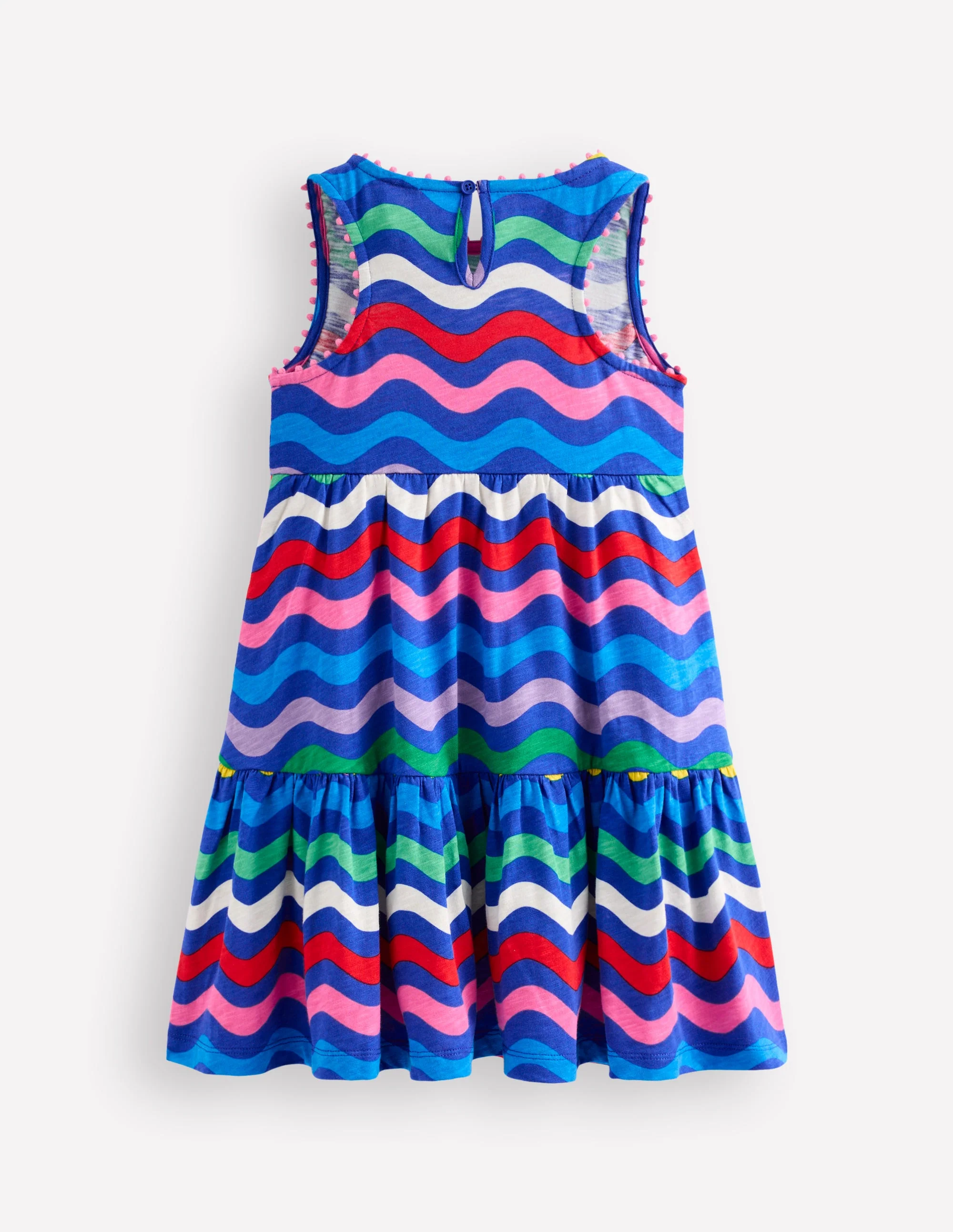 Ali Pom Trim Jersey Dress-Zig Zag Multi Stripe - Image 3