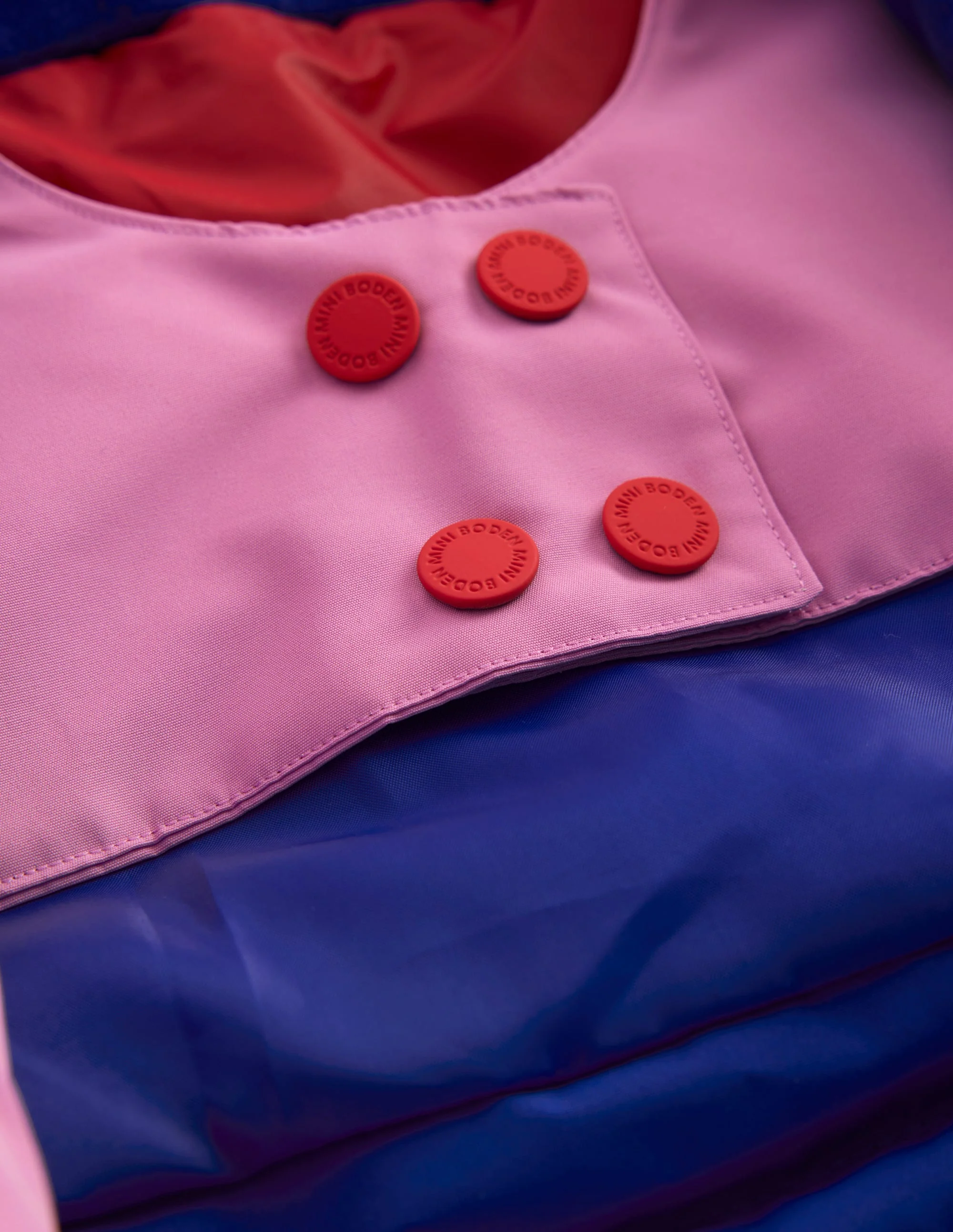 All-weather Waterproof Coat-Pink Metallic Colourblock - Image 4