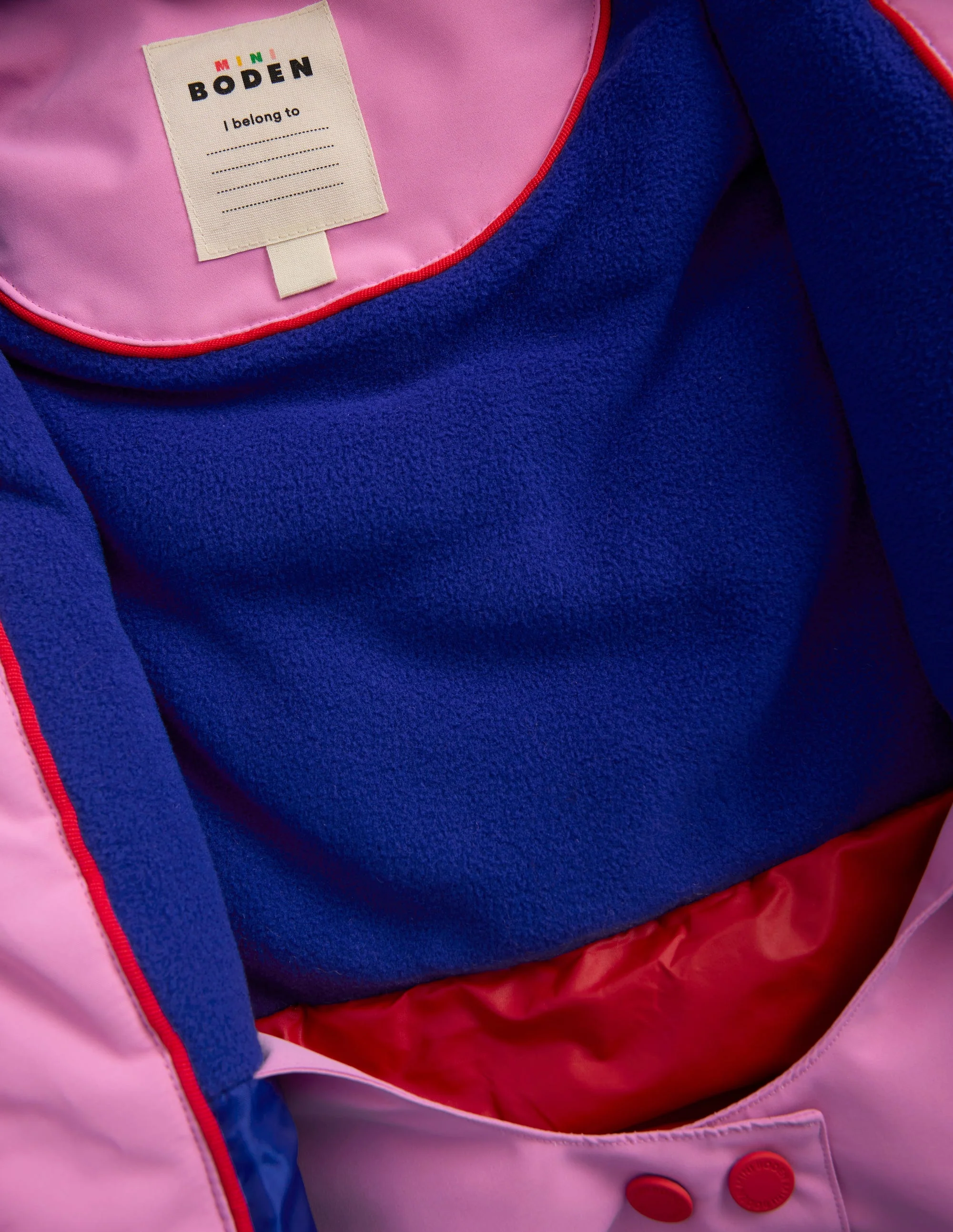 All-weather Waterproof Coat-Pink Metallic Colourblock - Image 6