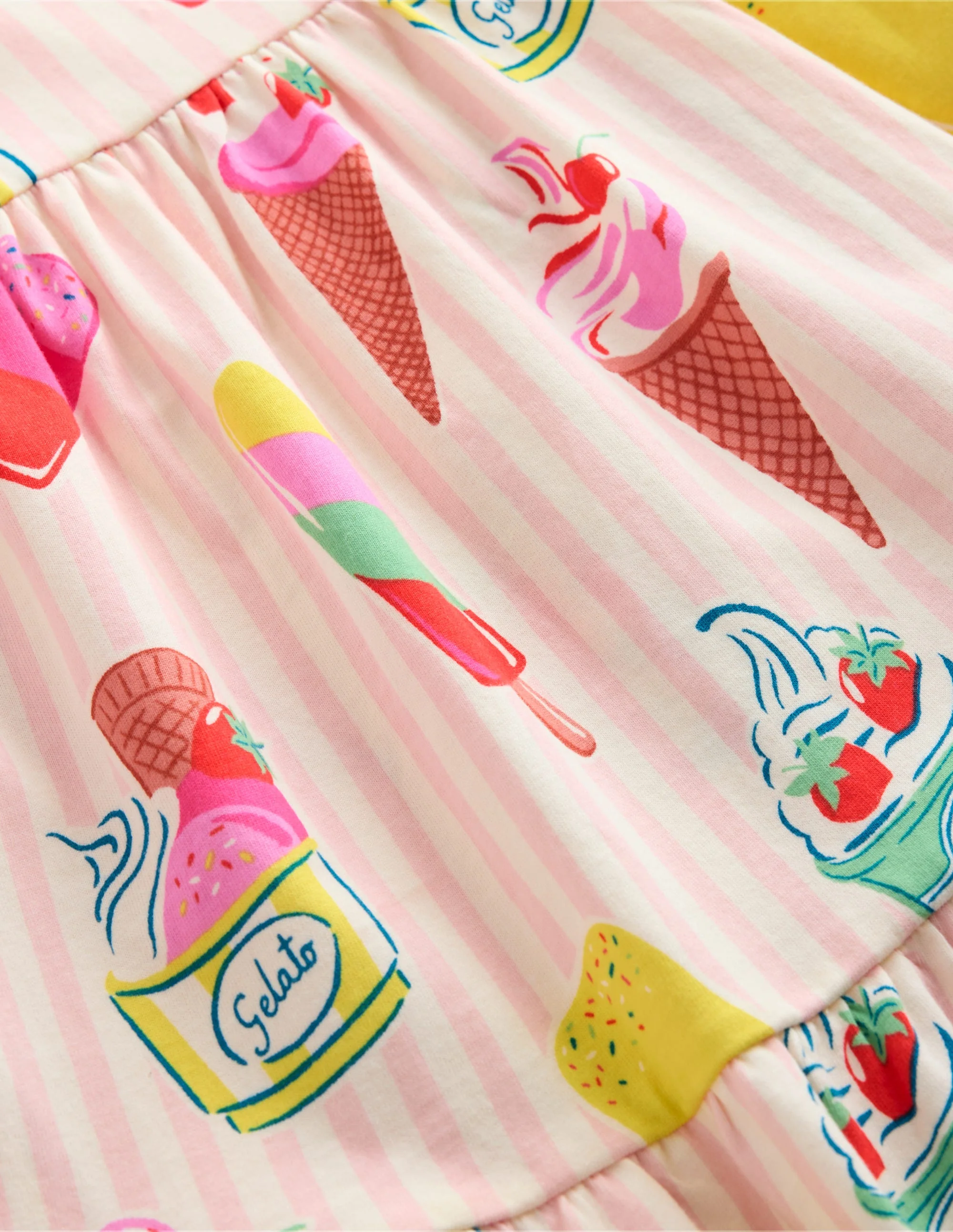 Ariel Twirly Jersey Dress-Chalk Pink Ice Cream Stripe - Image 3