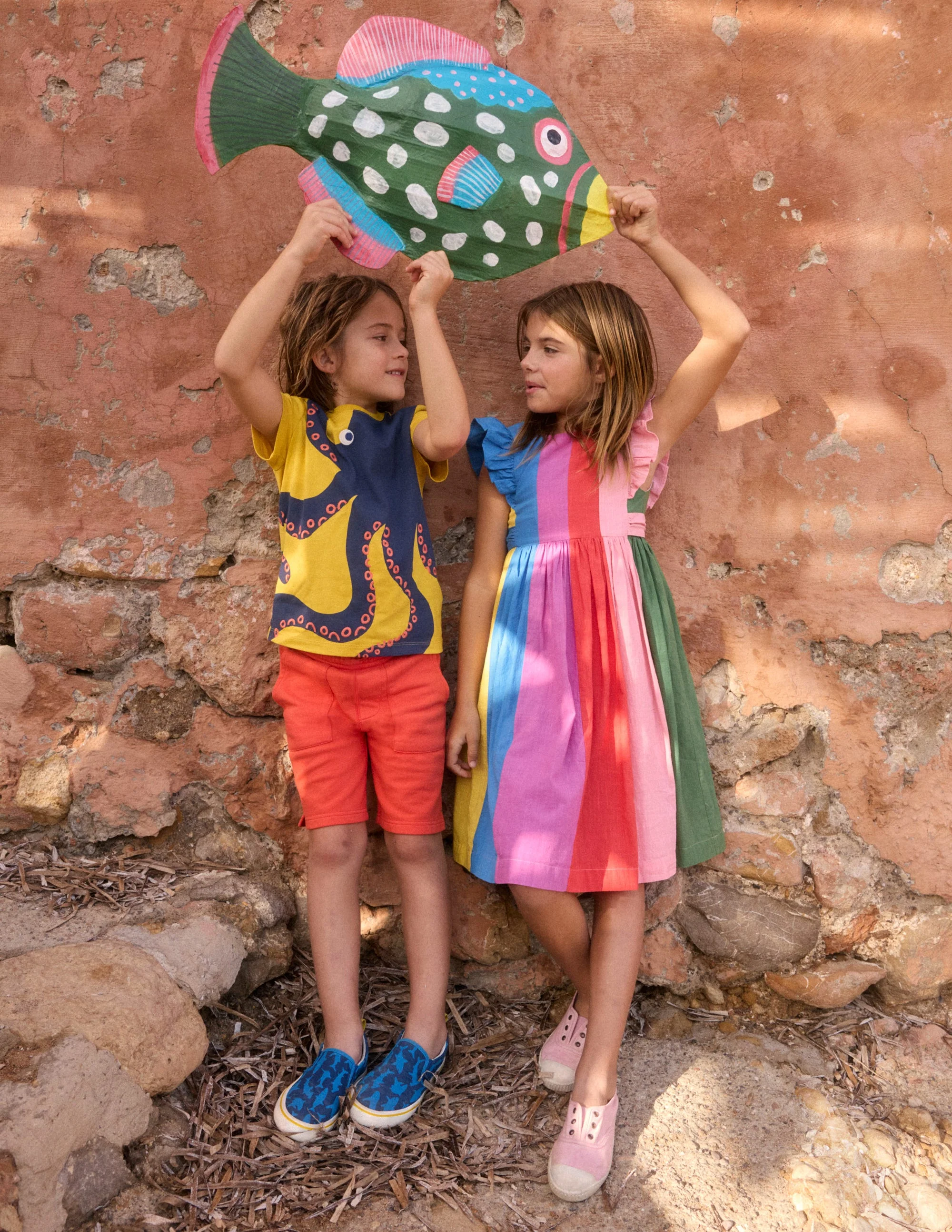 Bow Back Midi Dress-Multi Rainbow - Image 5