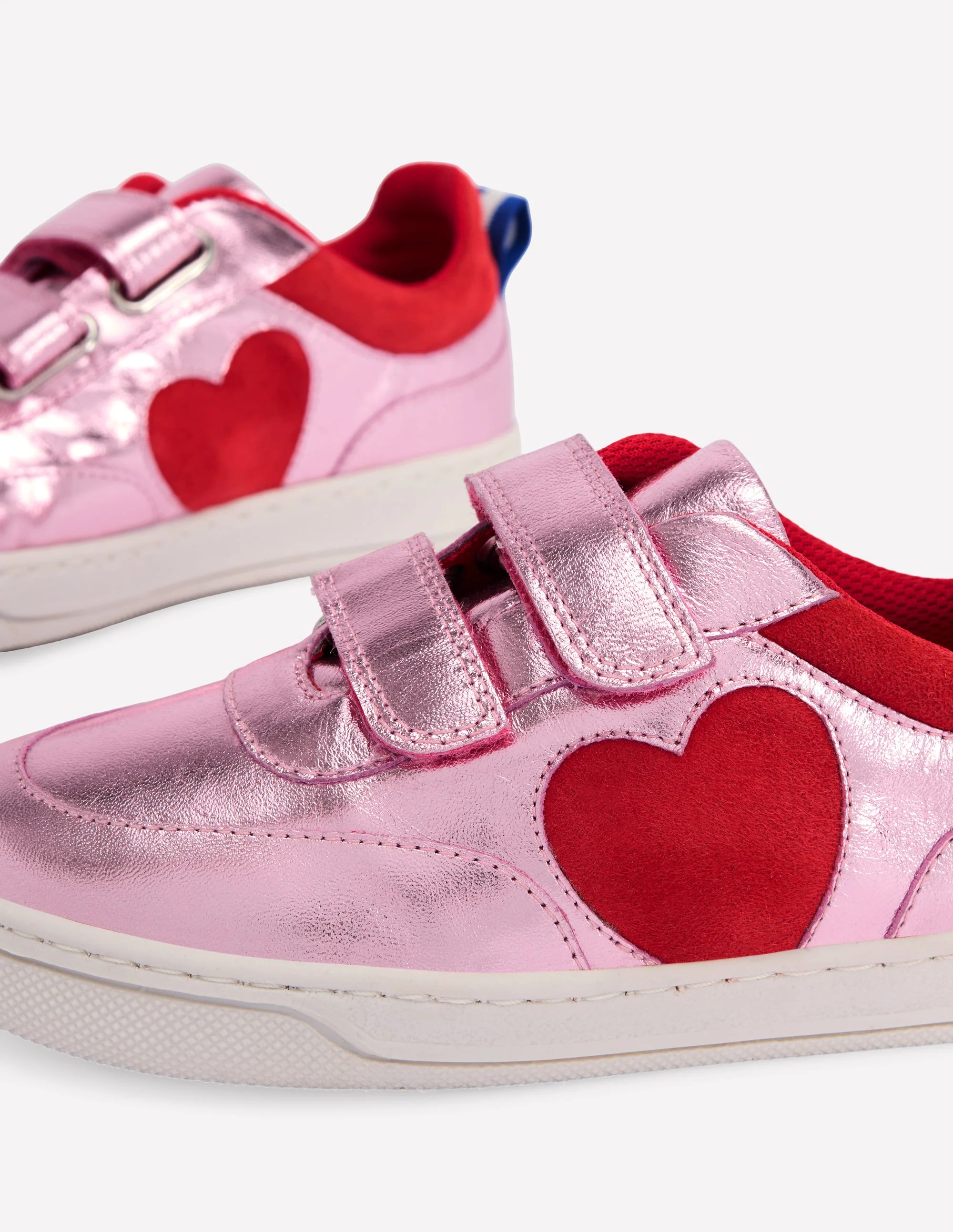 Colourblock Low Tops-Metallic Pink Heart - Image 3