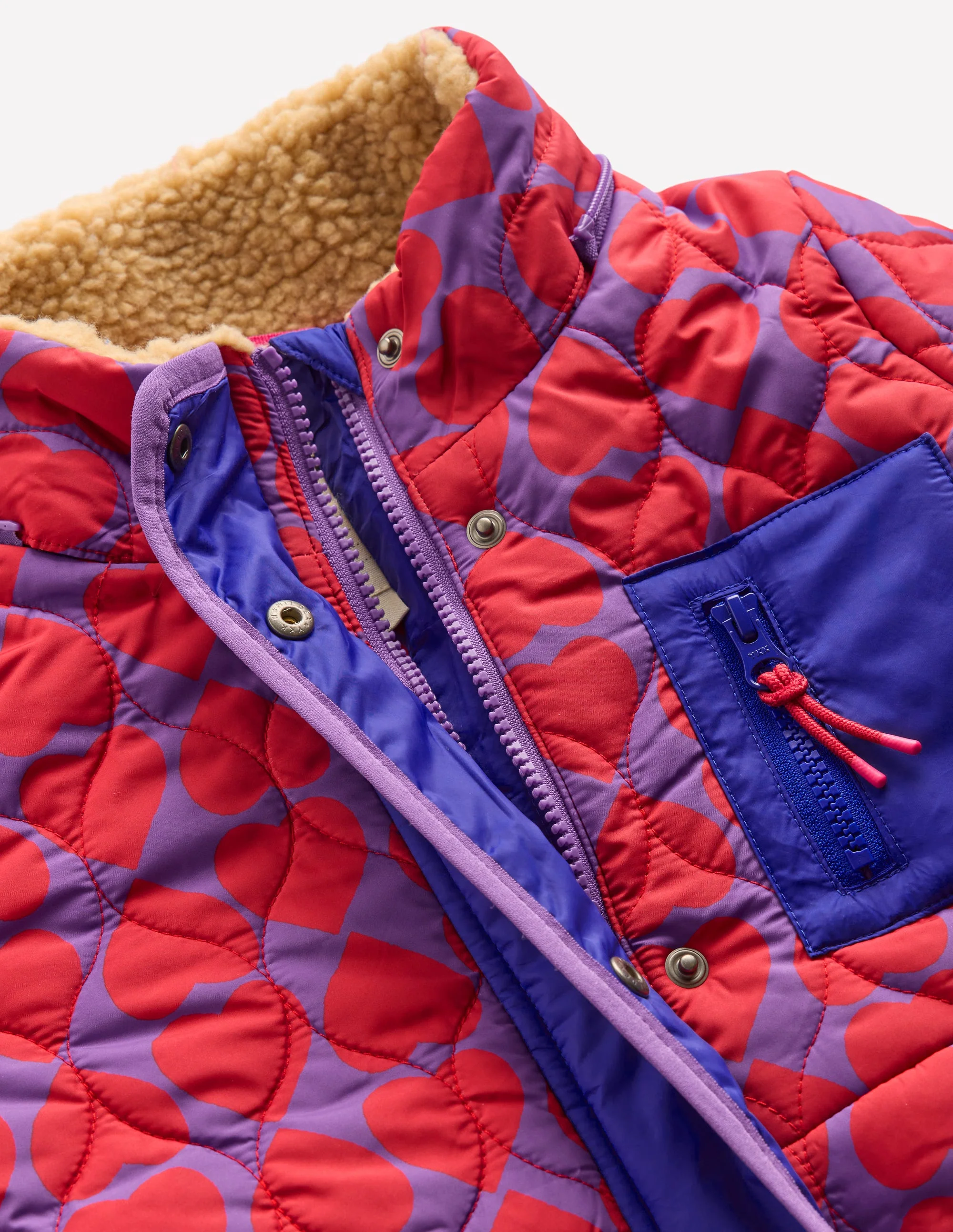 Cosy Longline Coat-Purple Heart Print - Image 3