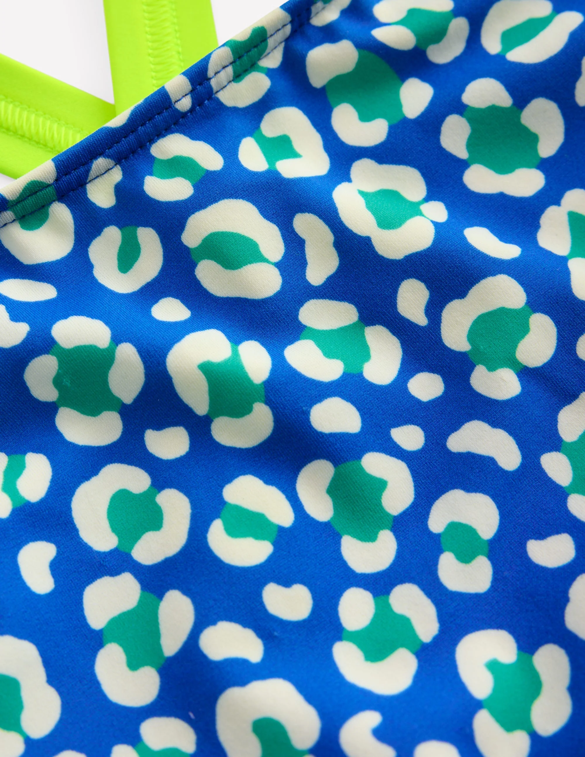 Cross-back Tankini Top-Aquamarine Leopard - Image 3