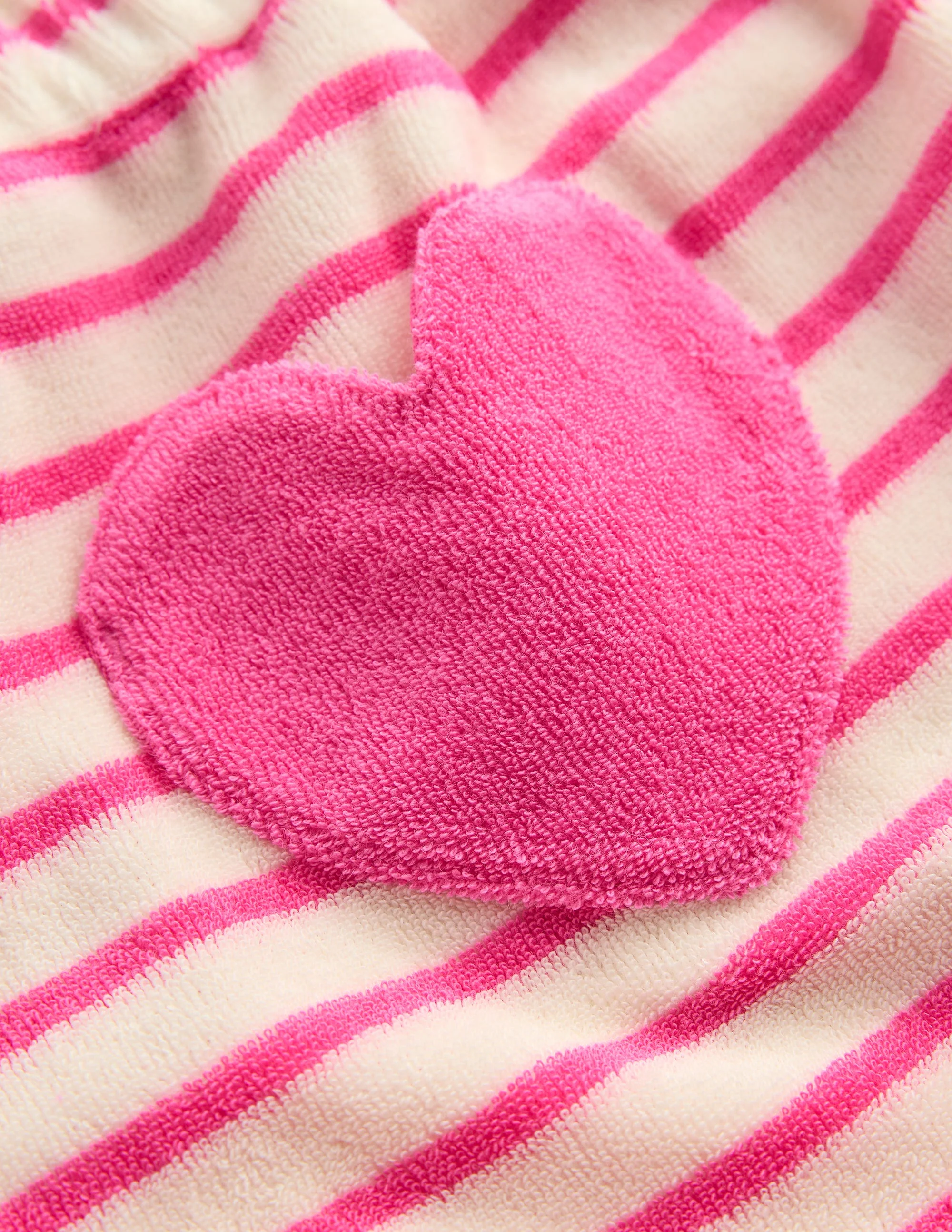 Frill Hem Towelling Shorts-Sorbet Pink/ Ivory Stripe - Image 3