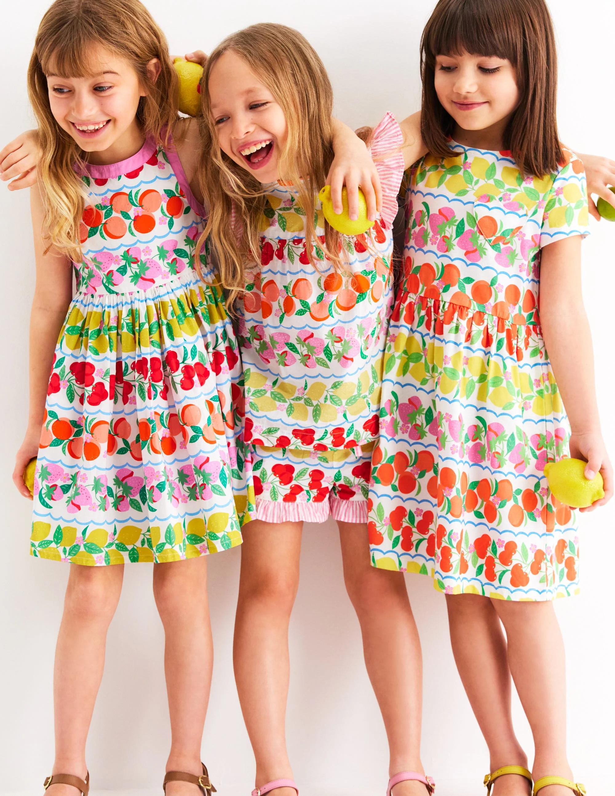 Heart Pocket Fun Jersey Dress-Rainbow Fruit Stripe - Image 4