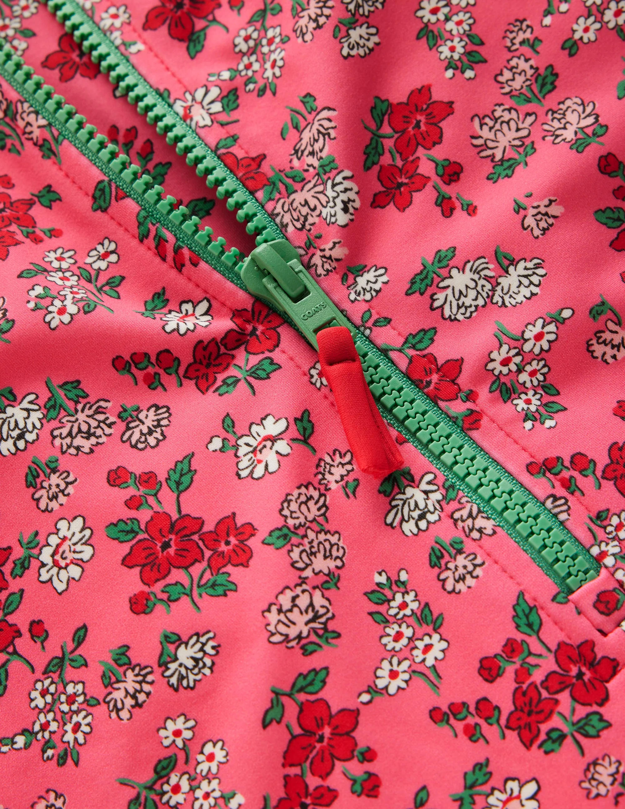 Long-Sleeved Swimsuit-Salmon Pink Meadow Floral - Image 3