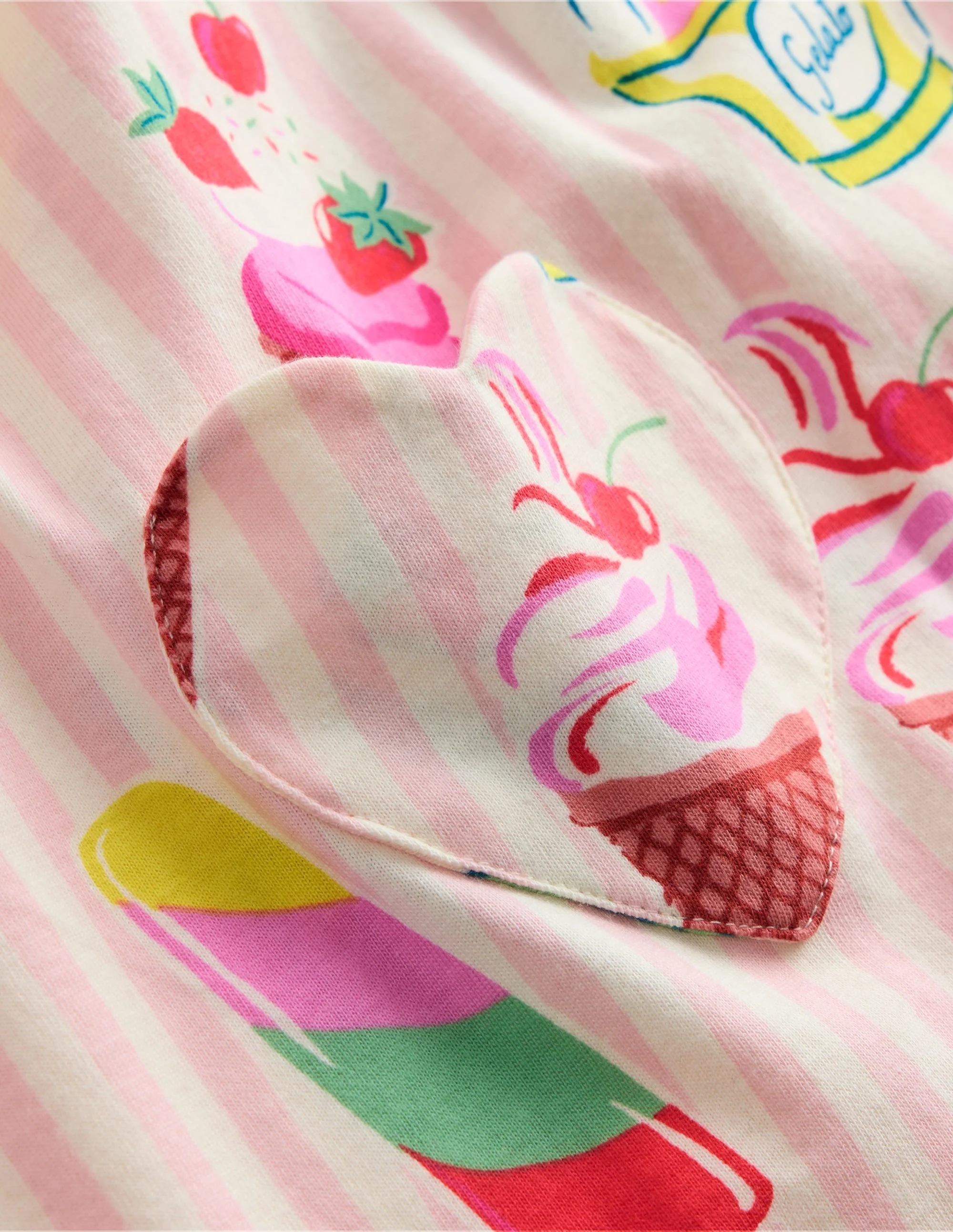 Short Sleeve Printed Tunic-Vintage Pink Ice Cream Stripe - Image 3