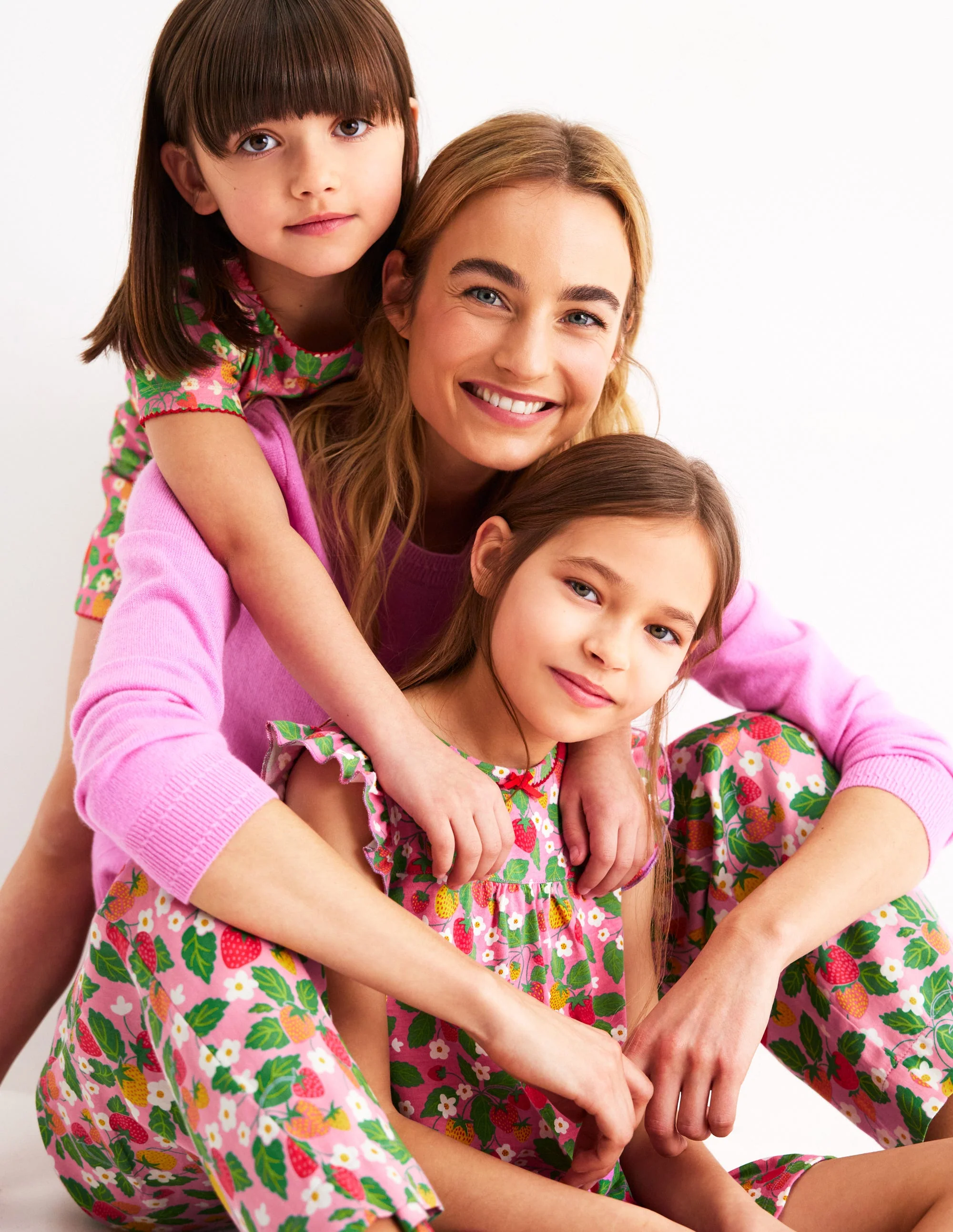 Snug Short John Pyjamas-Cosmos Pink Strawberry Patch - Image 4