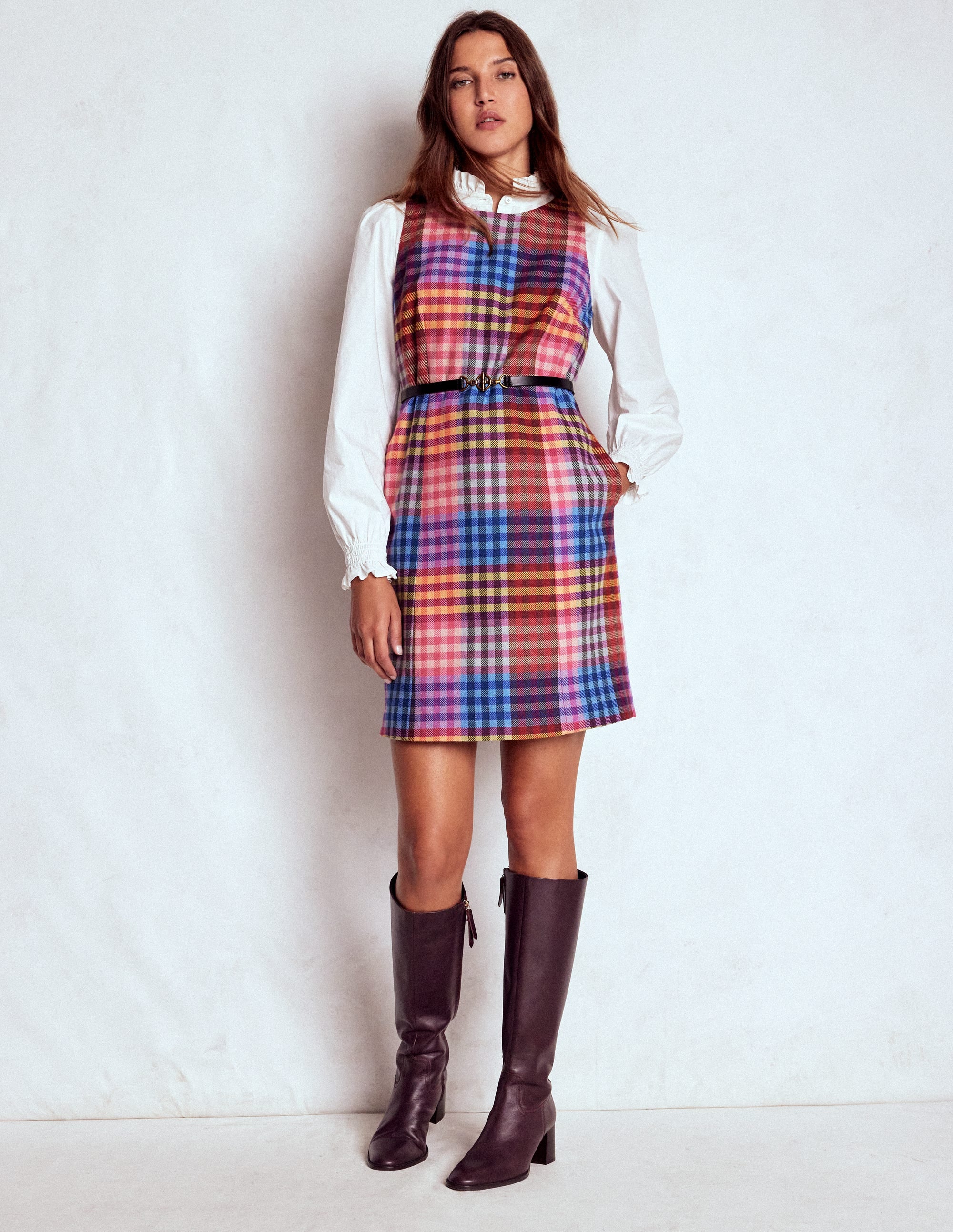 Annie Check Shift Dress-Rainbow Multigingham - Image 4
