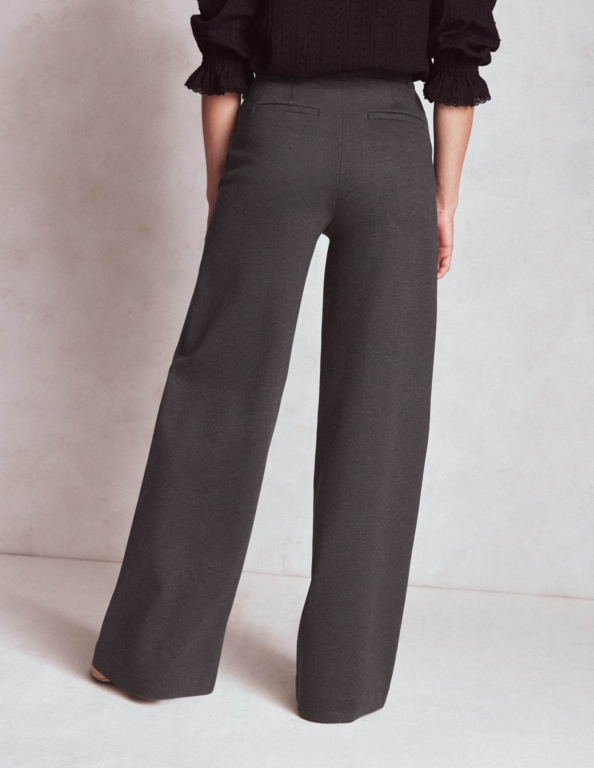 Belgravia Ponte Trousers-Charcoal - Image 3