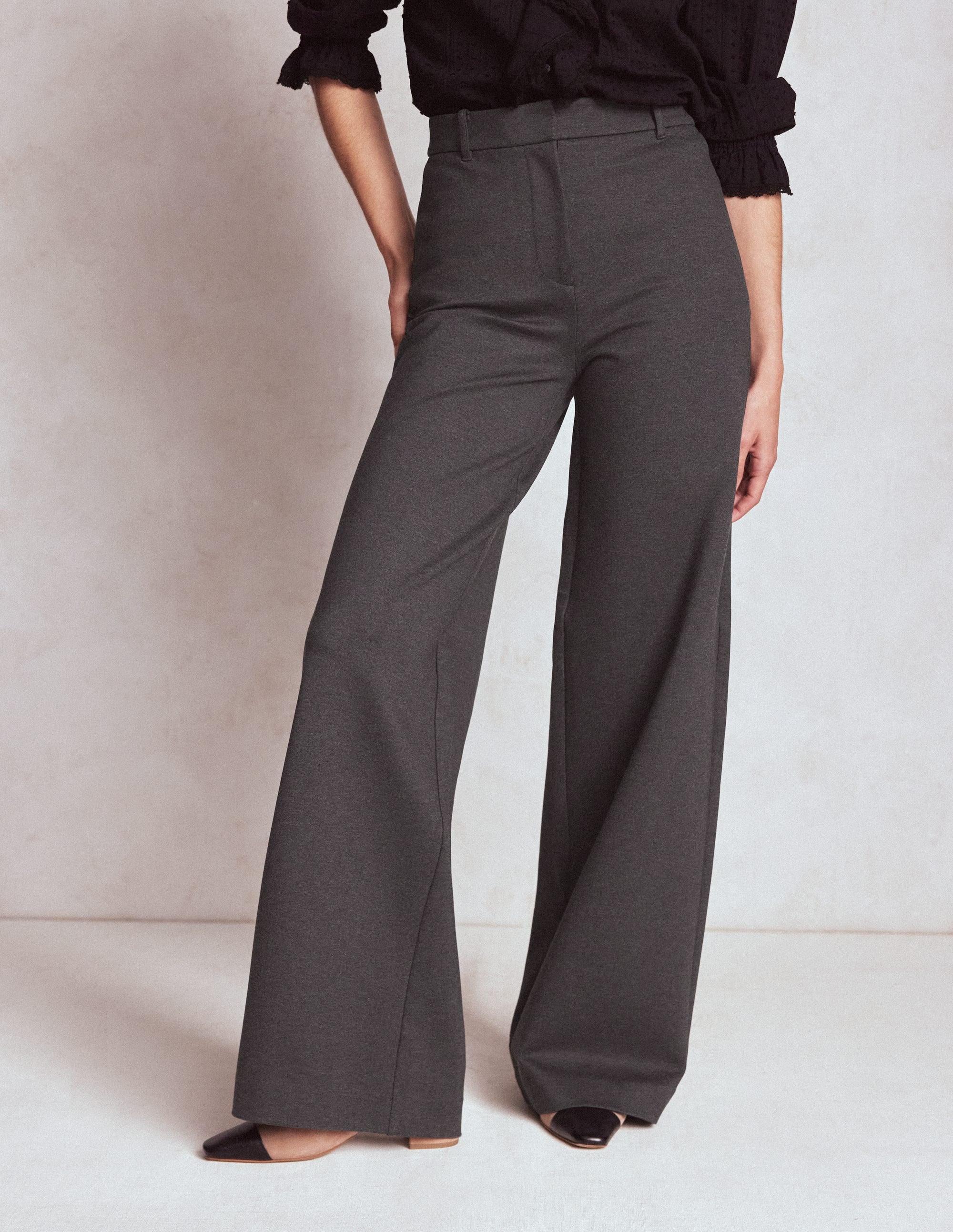 Belgravia Ponte Trousers-Charcoal - Image 4