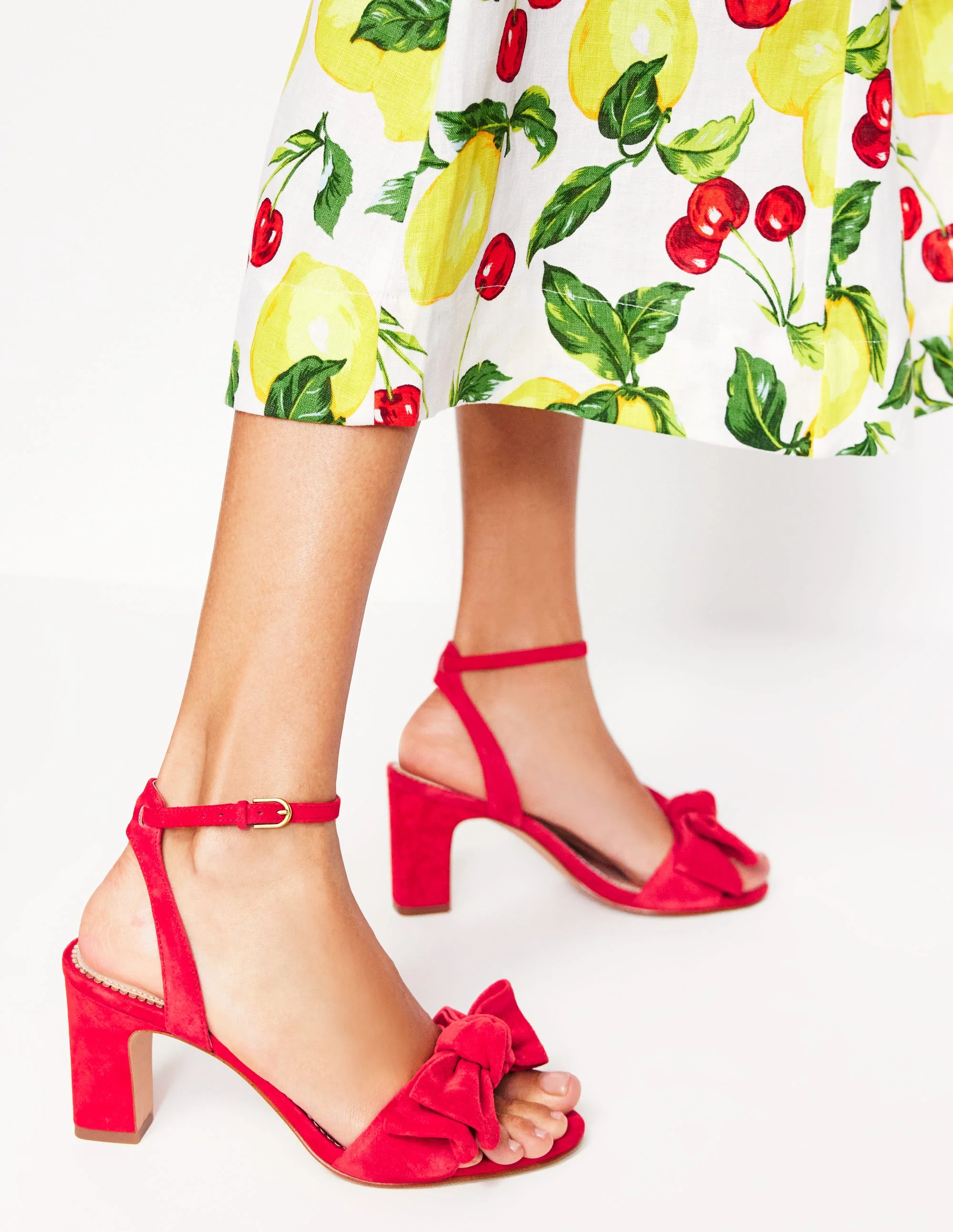 Bow Heeled Sandals-Hibiscus - Image 3