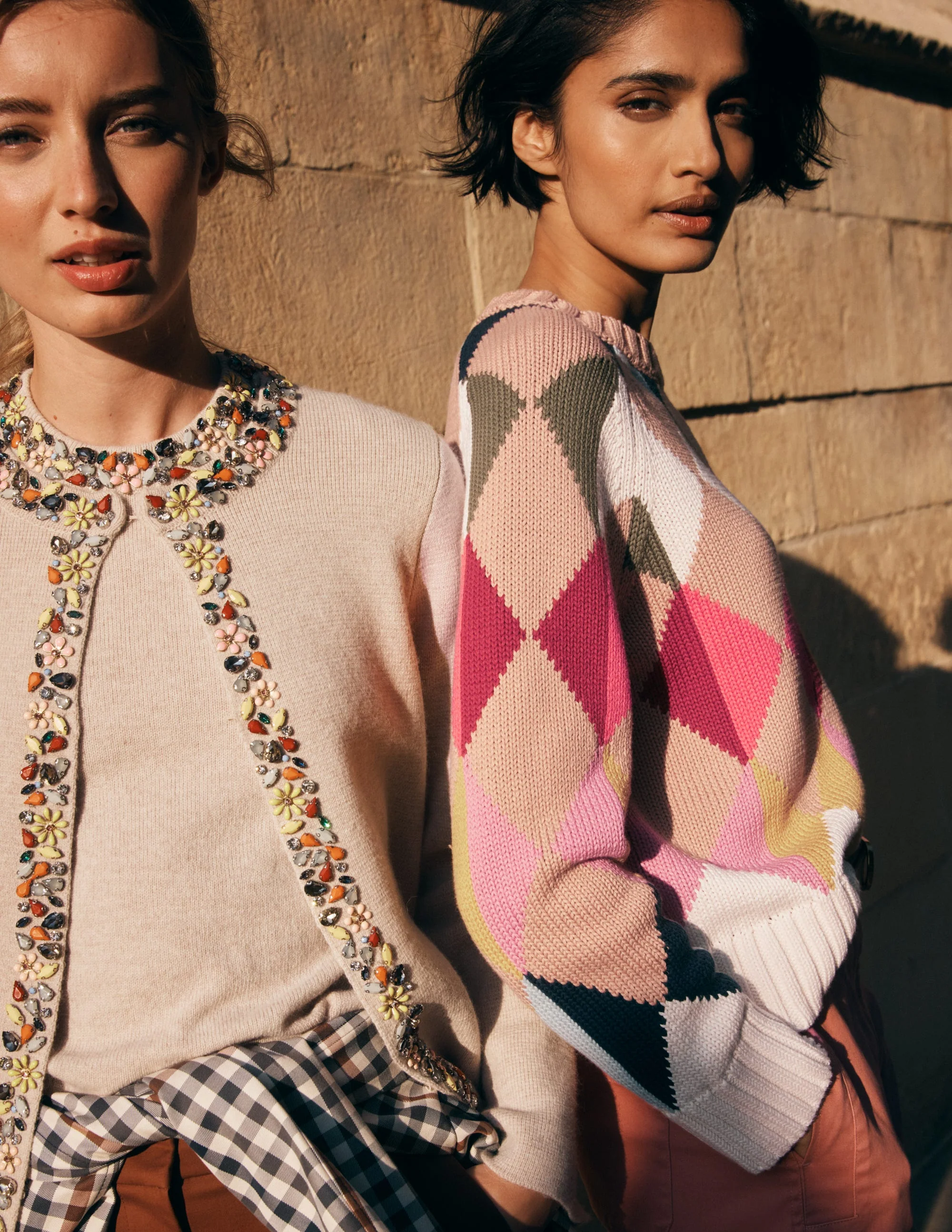 Camilla Cotton Argyle Jumper-Multi Argyle - Image 5