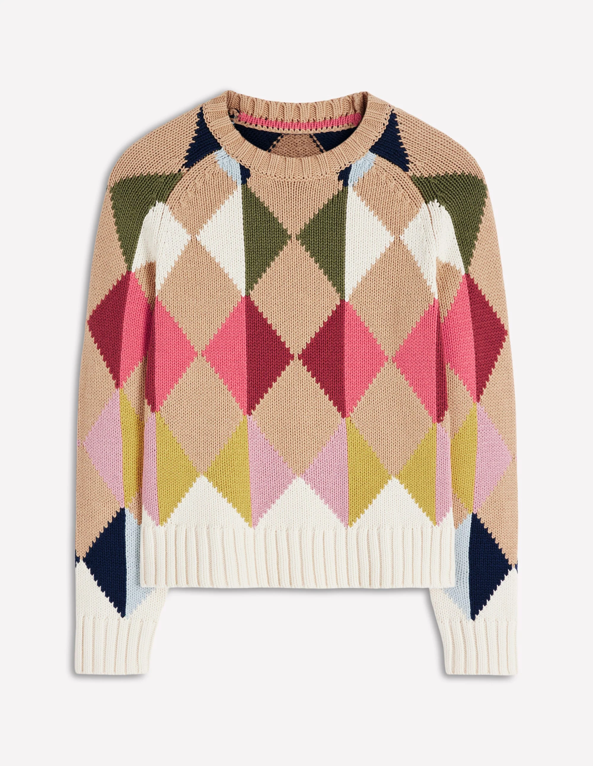 Camilla Cotton Argyle Jumper-Multi Argyle - Image 6