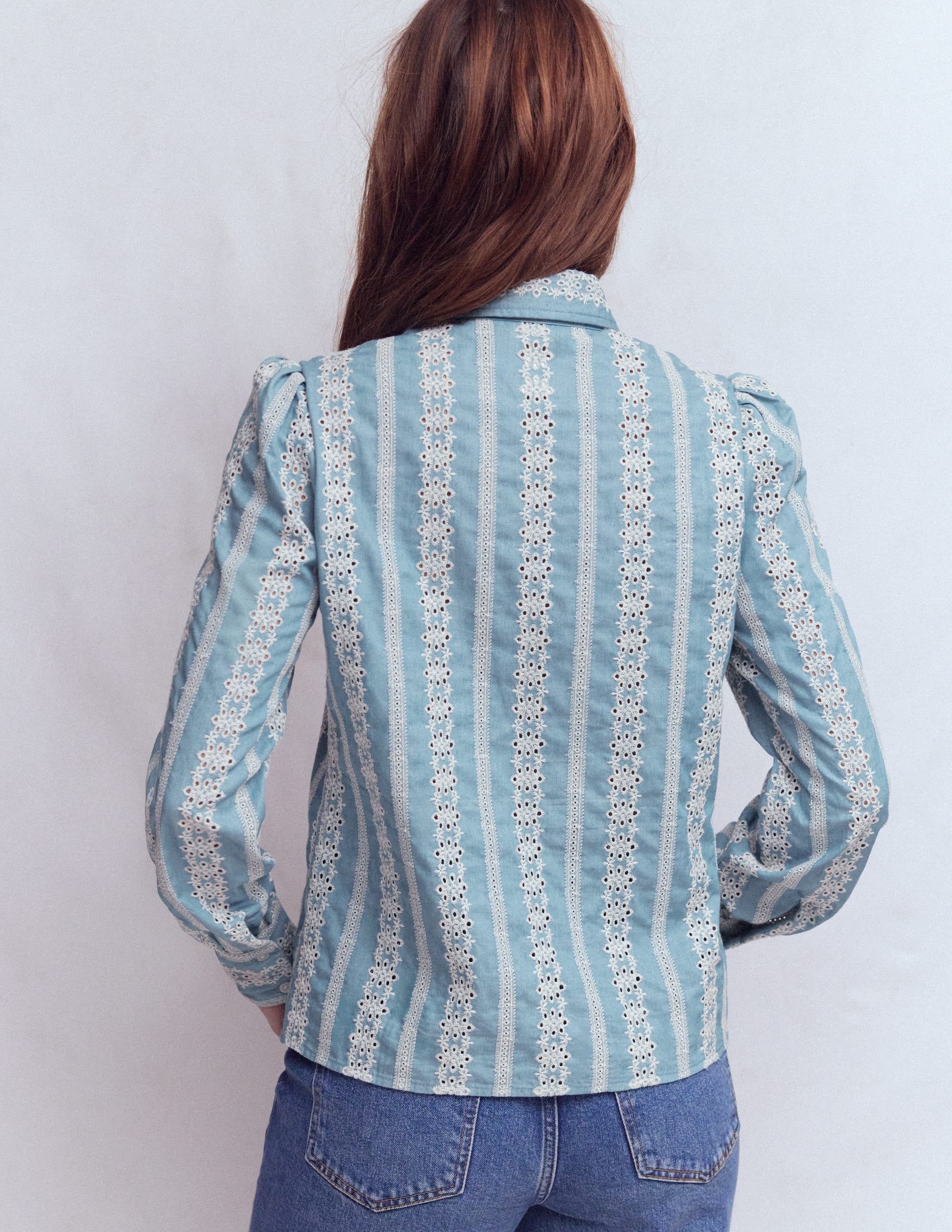 Cara Denim Shirt-Blue Broderie - Image 3