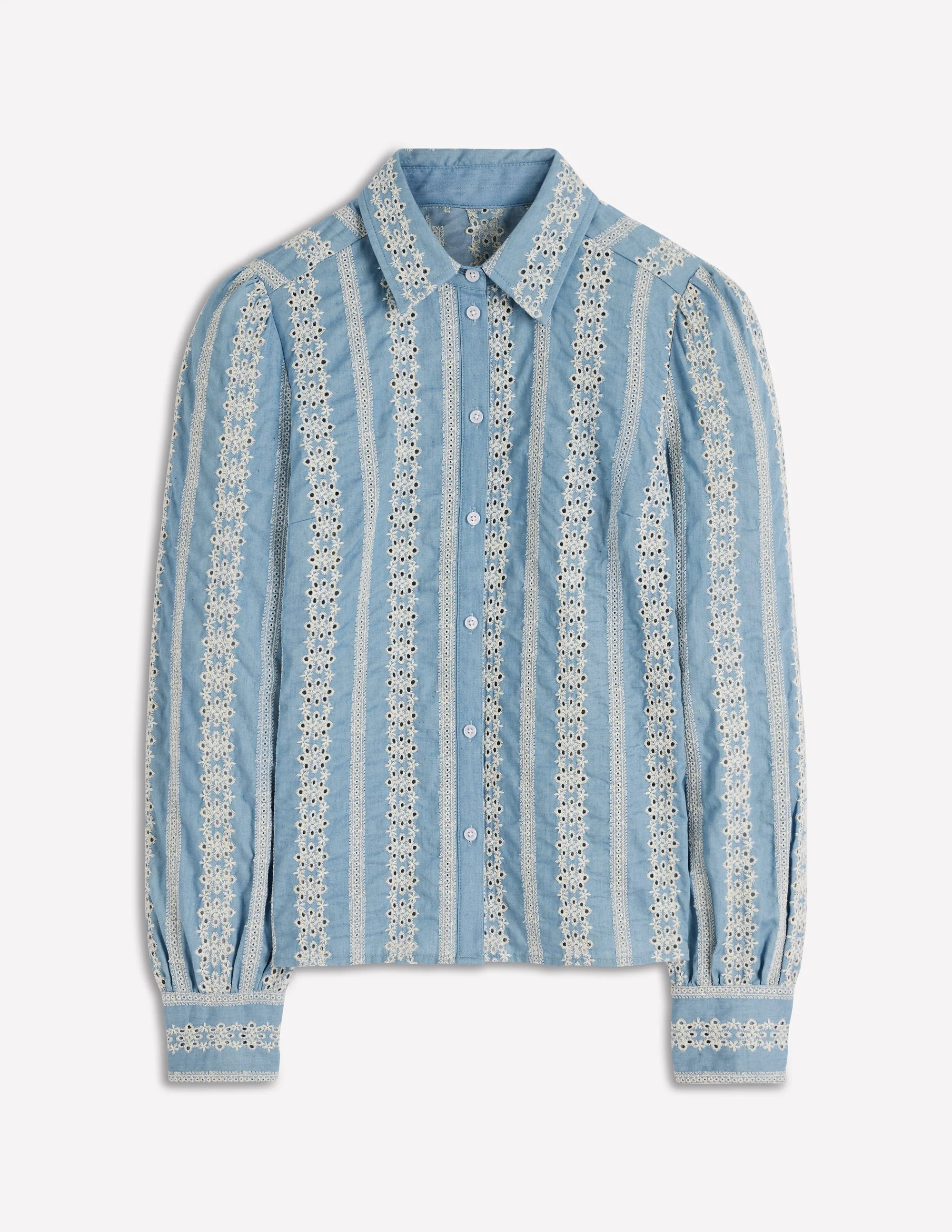 Cara Denim Shirt-Blue Broderie - Image 6