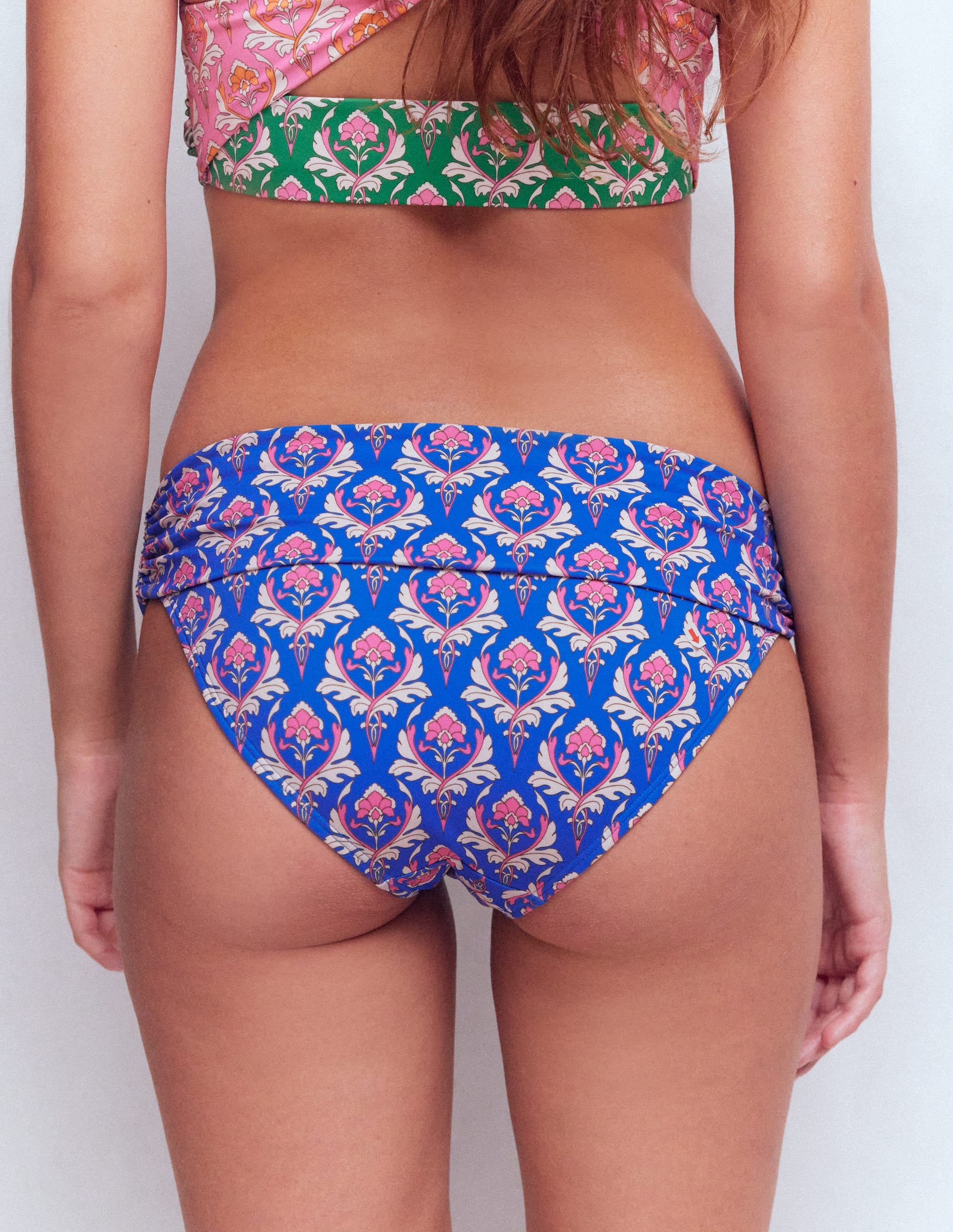 Classic Fold Bikini Bottoms-Blue, Ornamental Stamp - Image 3