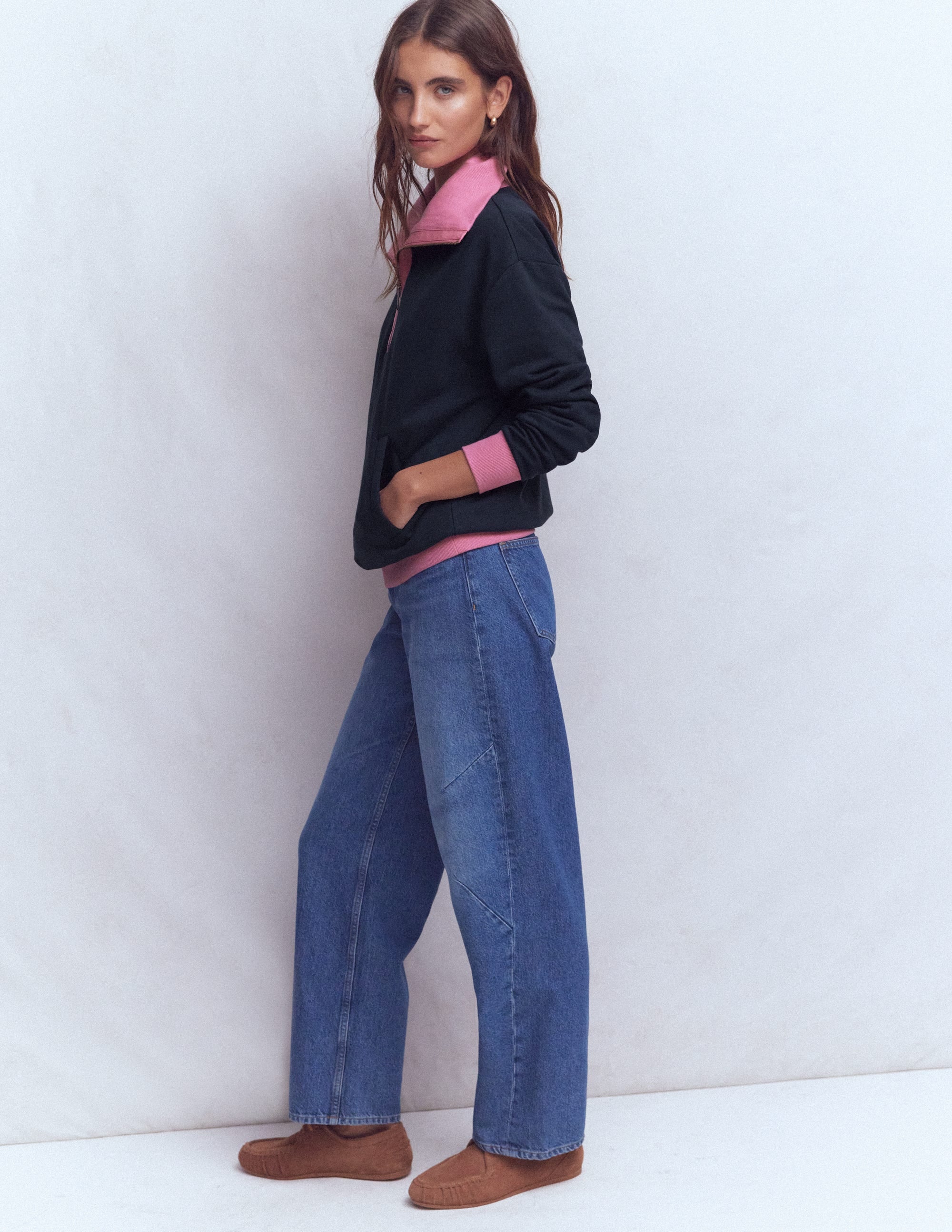 Colourblock Sweatshirt-Pink and Navy - Image 4