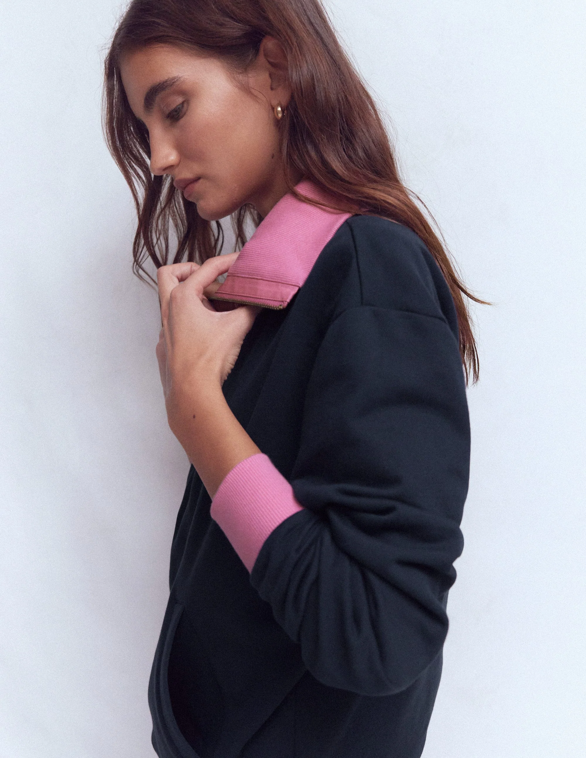 Colourblock Sweatshirt-Pink and Navy - Image 5