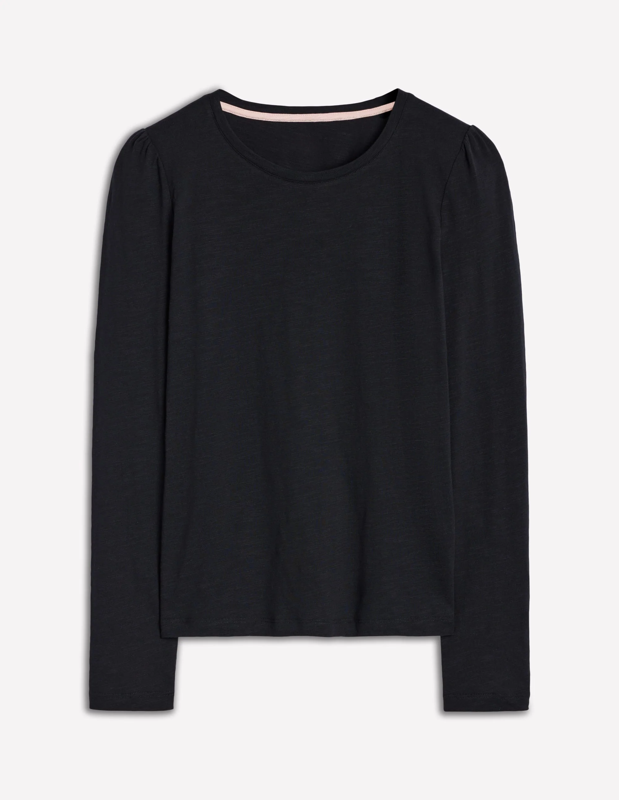 Cotton Crew Long Sleeve Top-Black - Image 5