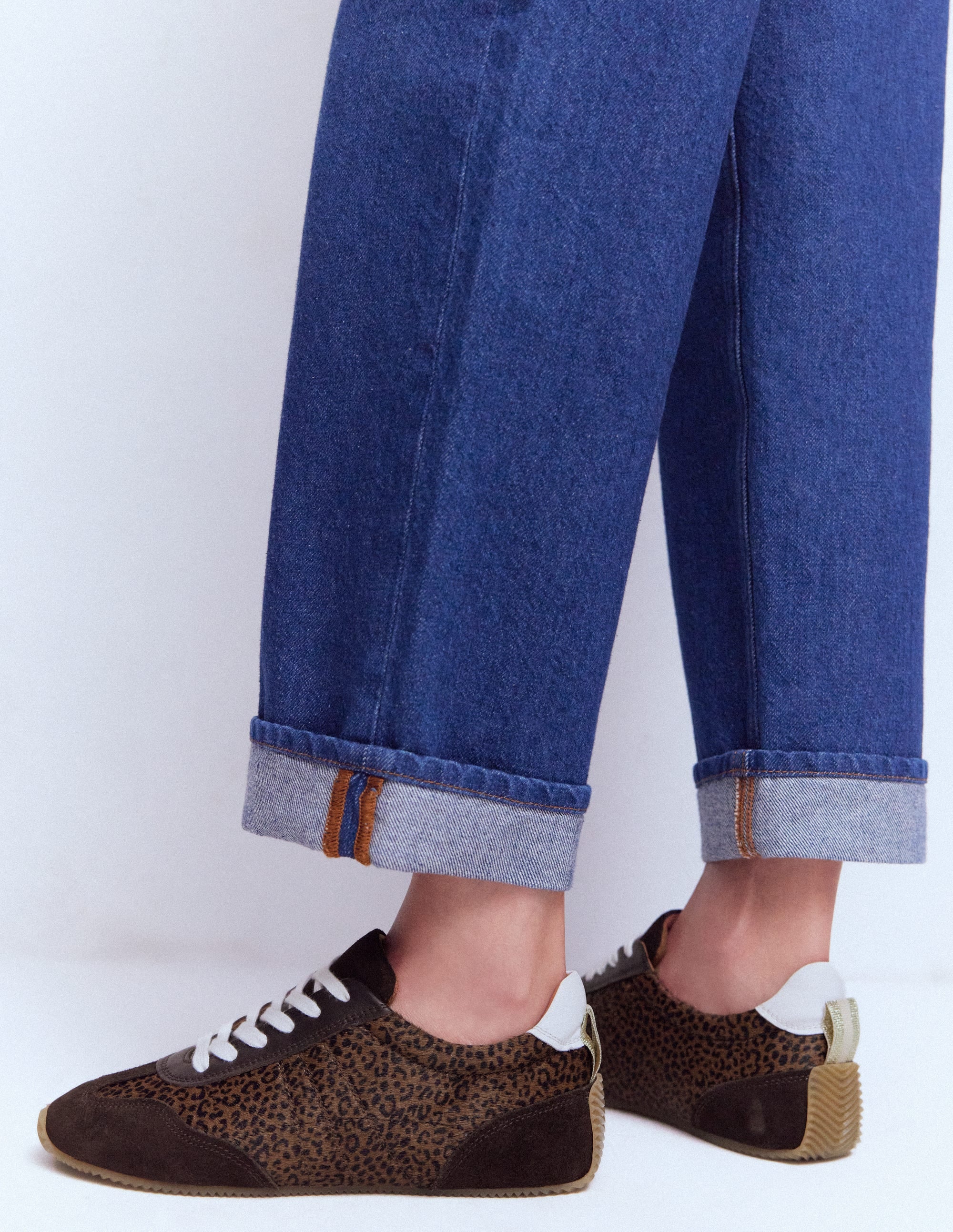 Delphine Slim Sole Trainers-Leopard - Image 4