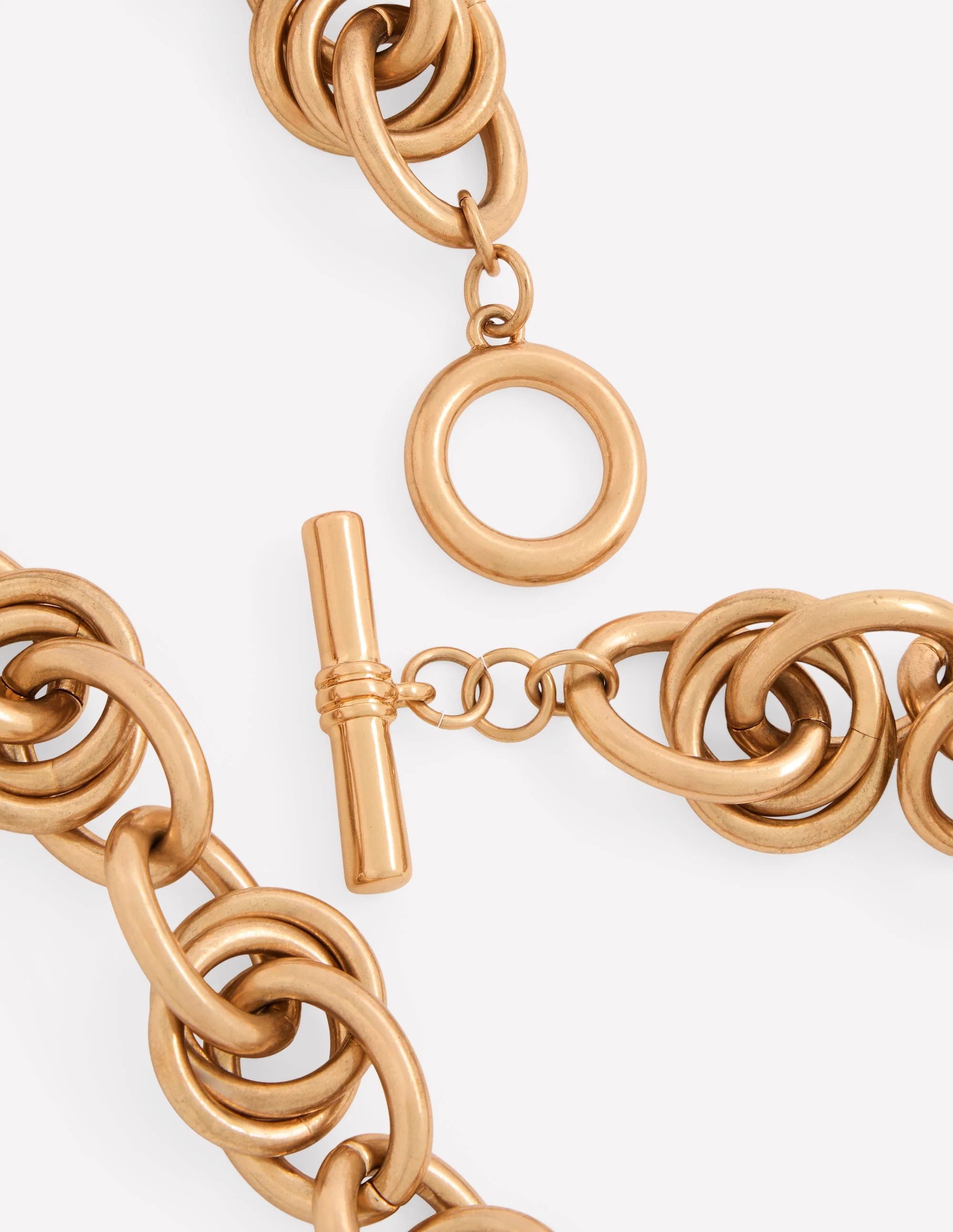 Double Twist Chain Necklace-Gold Colour - Image 3