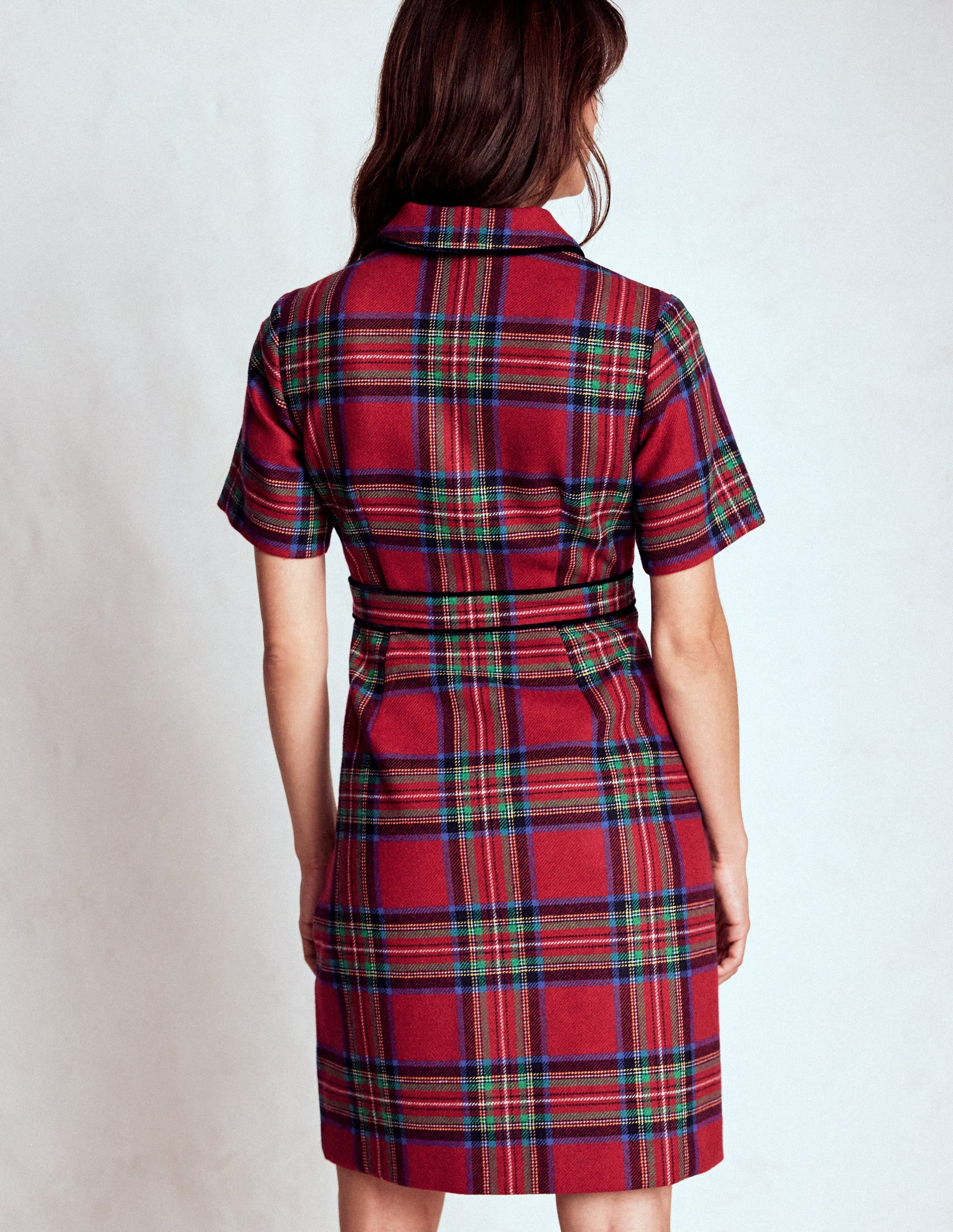 Eda Check Shift Dress-Red, Blue and Green Check - Image 3