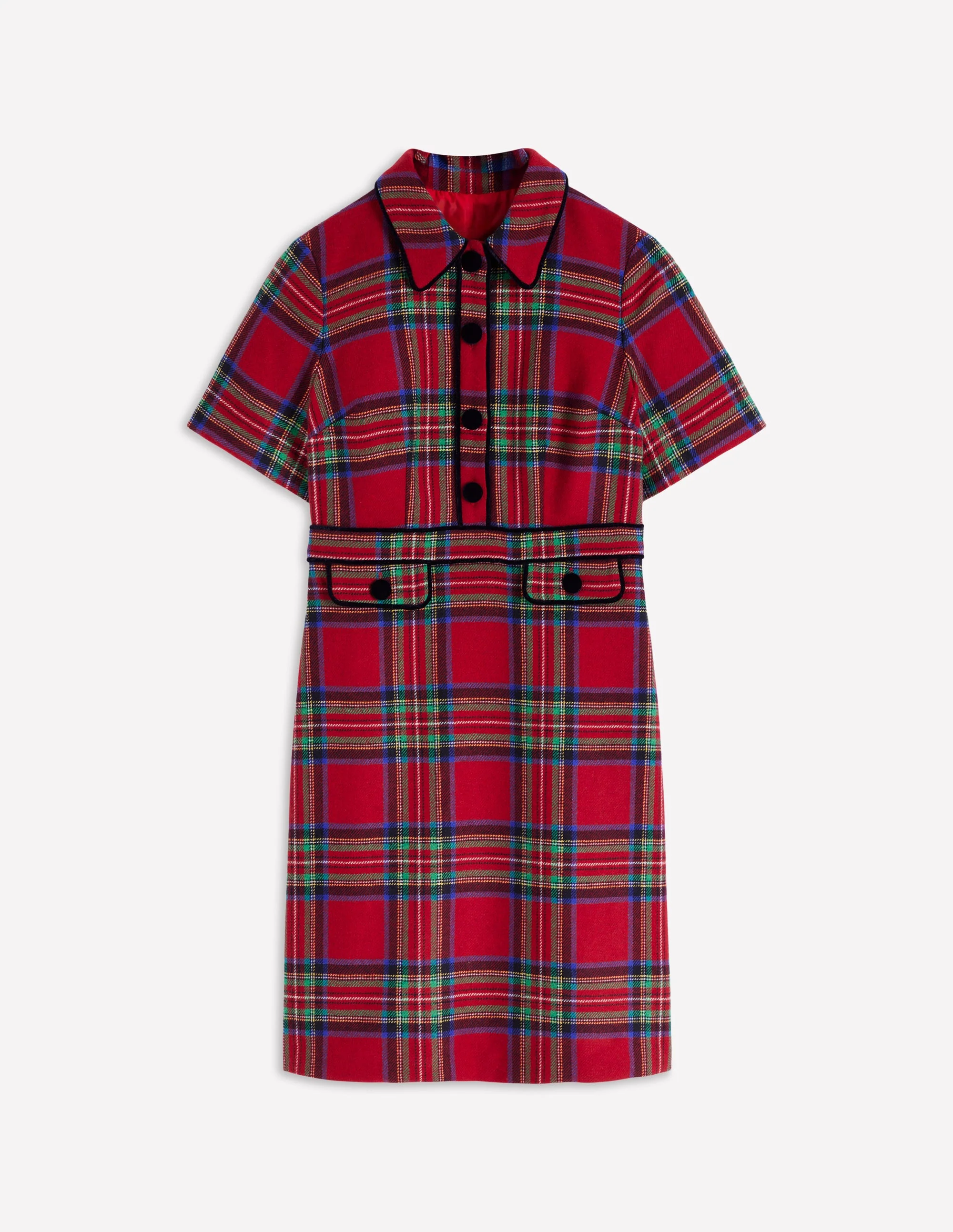 Eda Check Shift Dress-Red, Blue and Green Check - Image 6