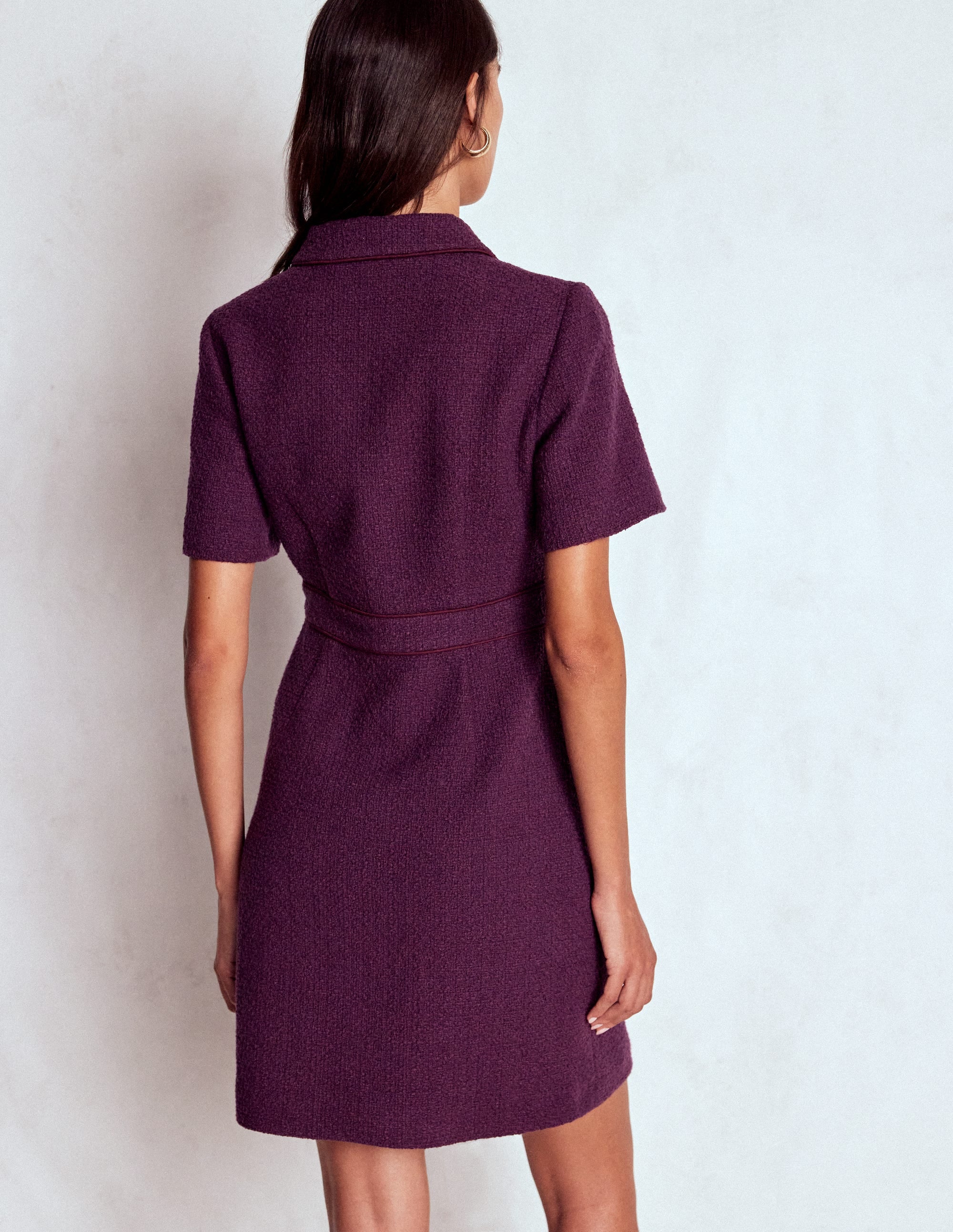 Eda Cotton Shift Dress-Plum Jam - Image 3