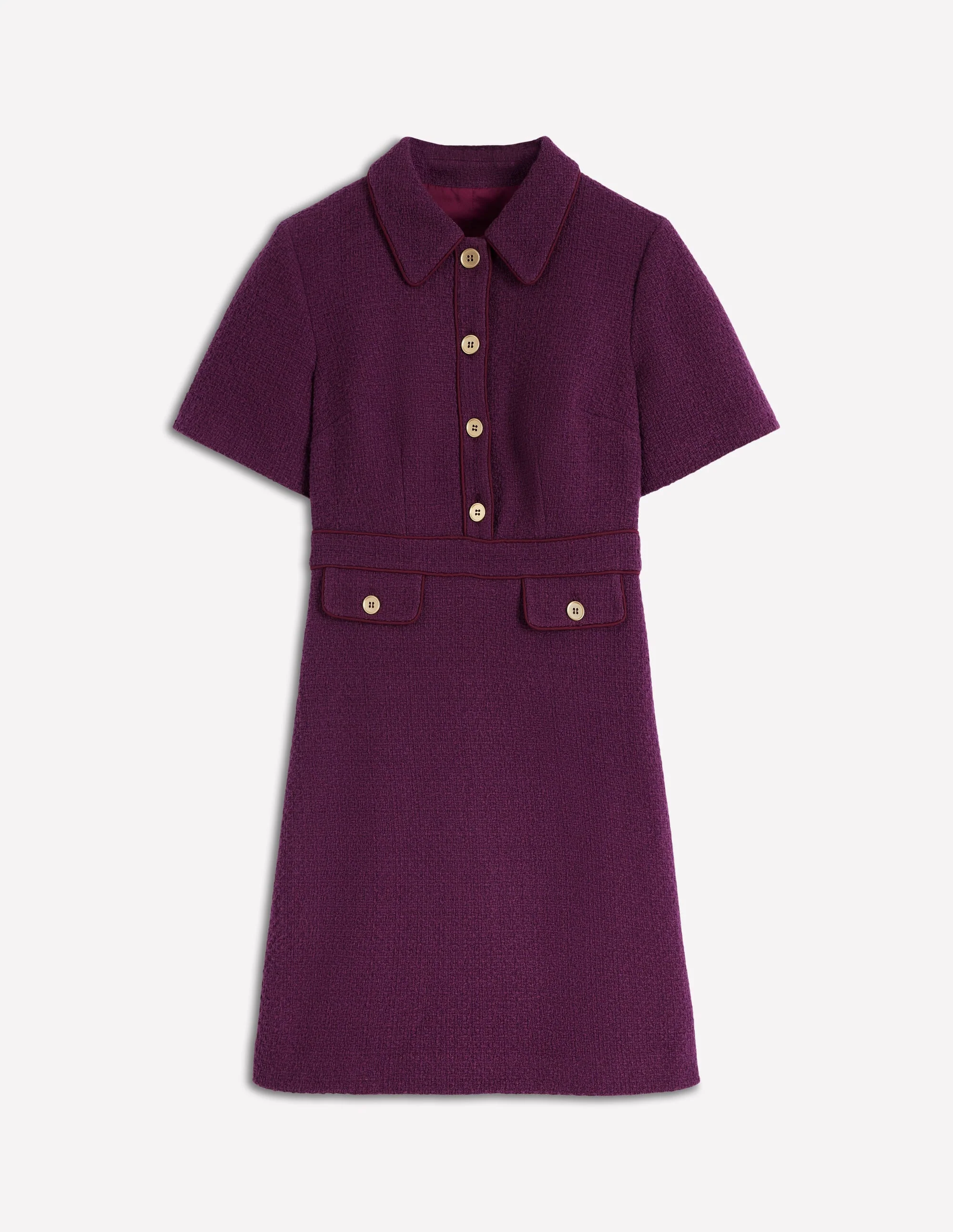 Eda Cotton Shift Dress-Plum Jam - Image 5