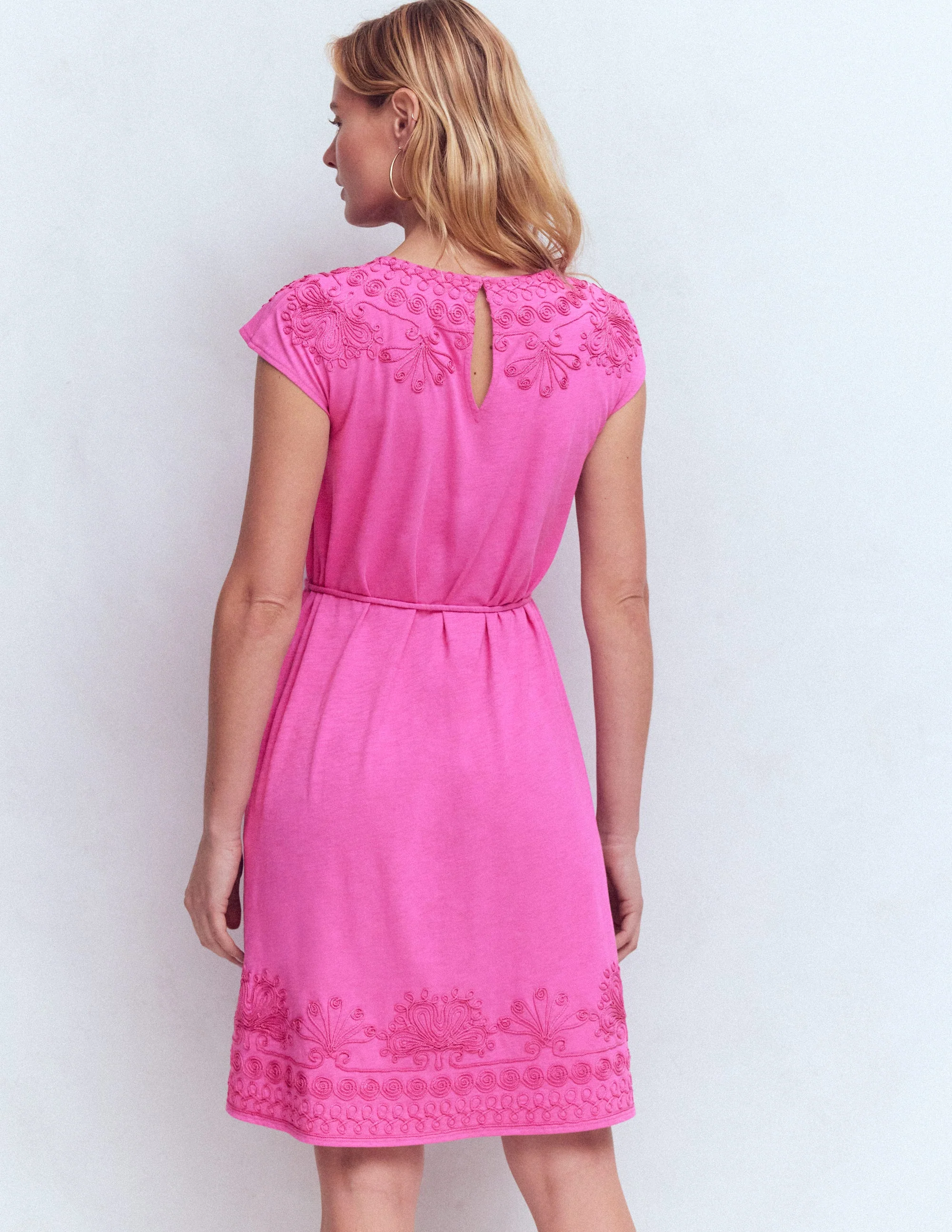 Embroidered Jersey Short Dress-Passion Flower - Image 3
