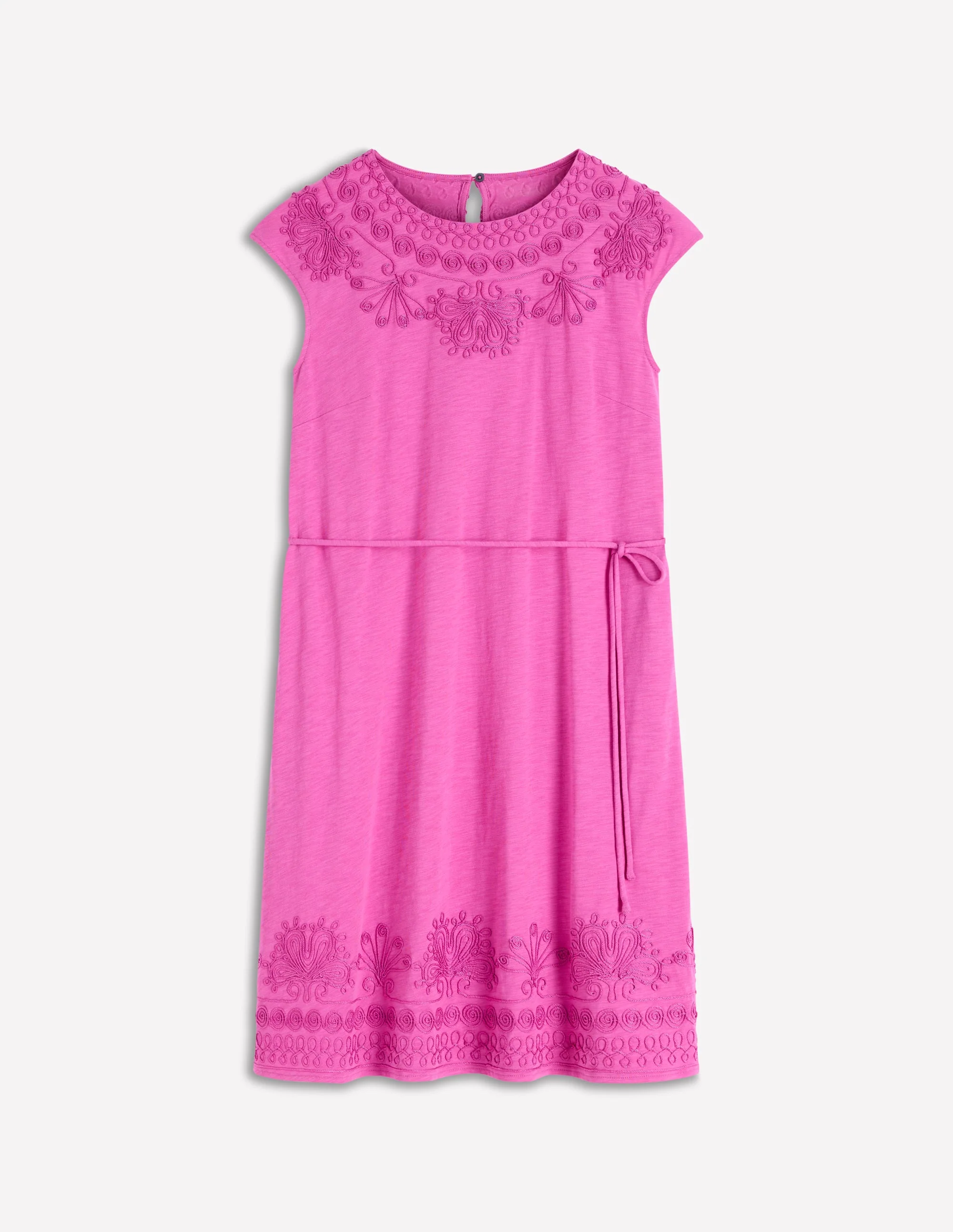 Embroidered Jersey Short Dress-Passion Flower - Image 5